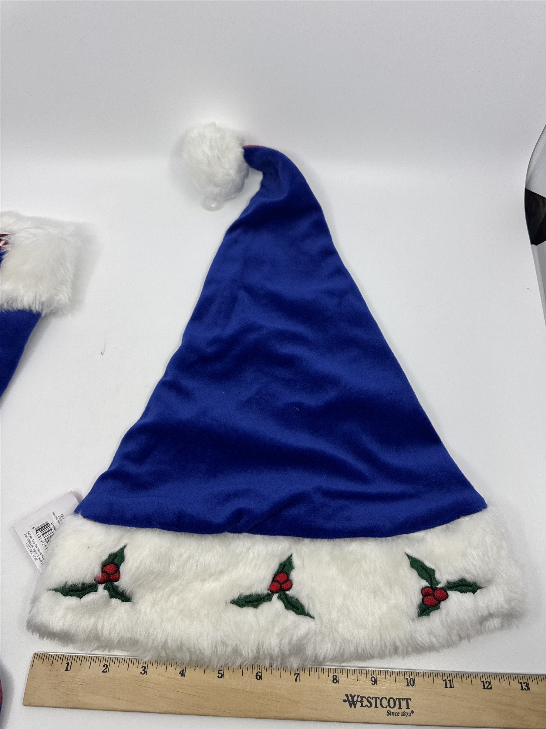 New York Giants NFL Red And Blue Plush Christmas Stocking And Hat Set