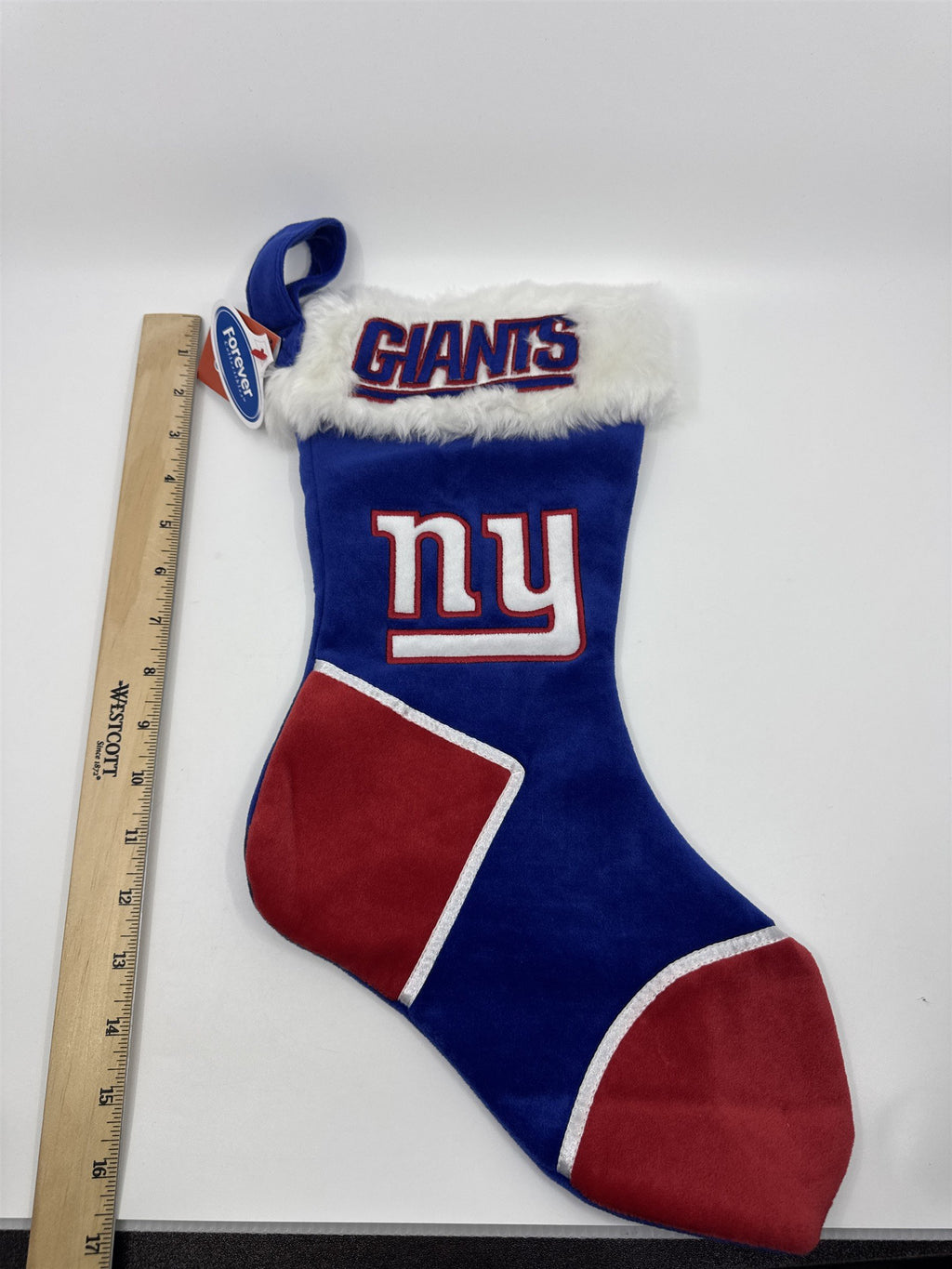 New York Giants NFL Red And Blue Plush Christmas Stocking And Hat Set