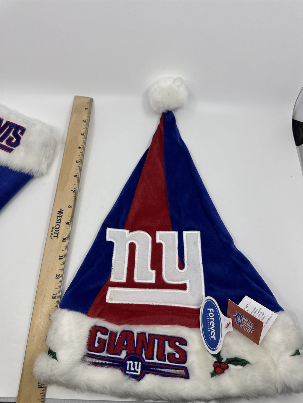 New York Giants NFL Red And Blue Plush Christmas Stocking And Hat Set