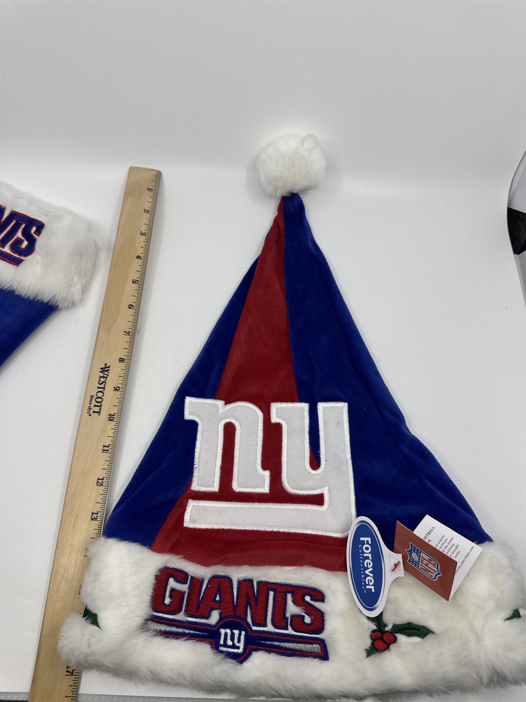 New York Giants NFL Red And Blue Plush Christmas Stocking And Hat Set