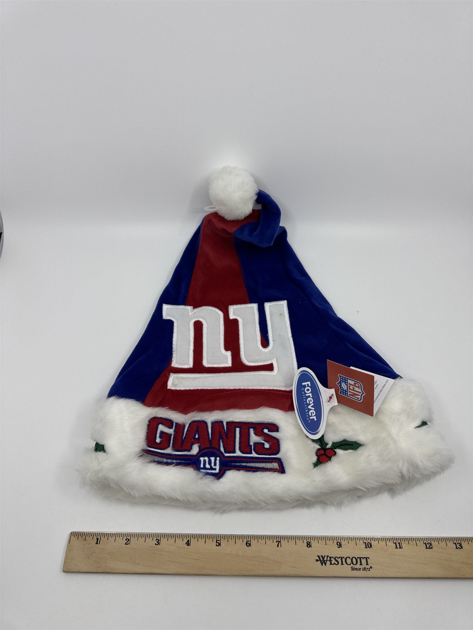 New York Giants NFL Red And Blue Plush Christmas Stocking And Hat Set