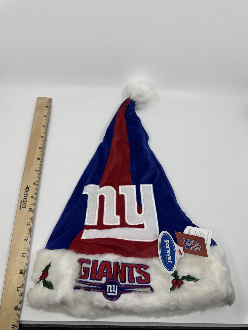 New York Giants NFL Red And Blue Plush Christmas Stocking And Hat Set
