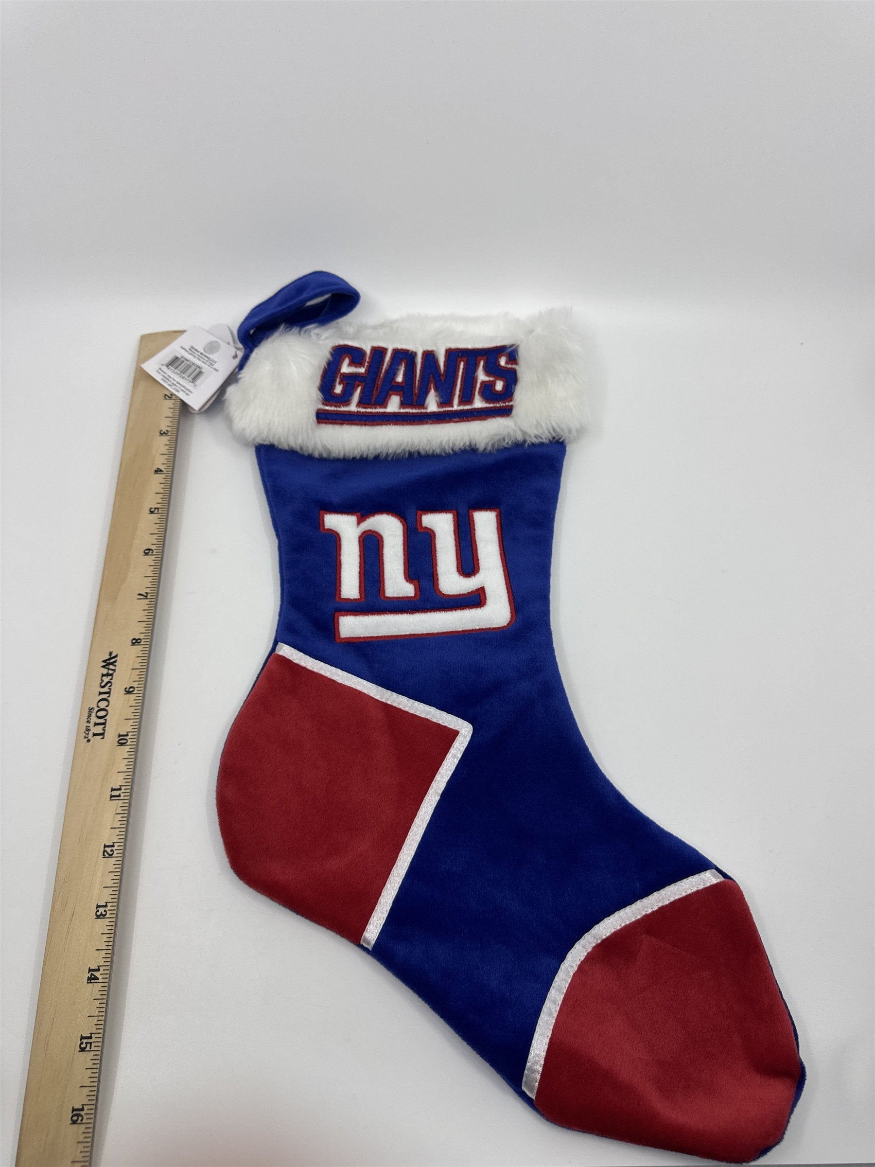New York Giants NFL Red And Blue Plush Christmas Stocking And Hat Set