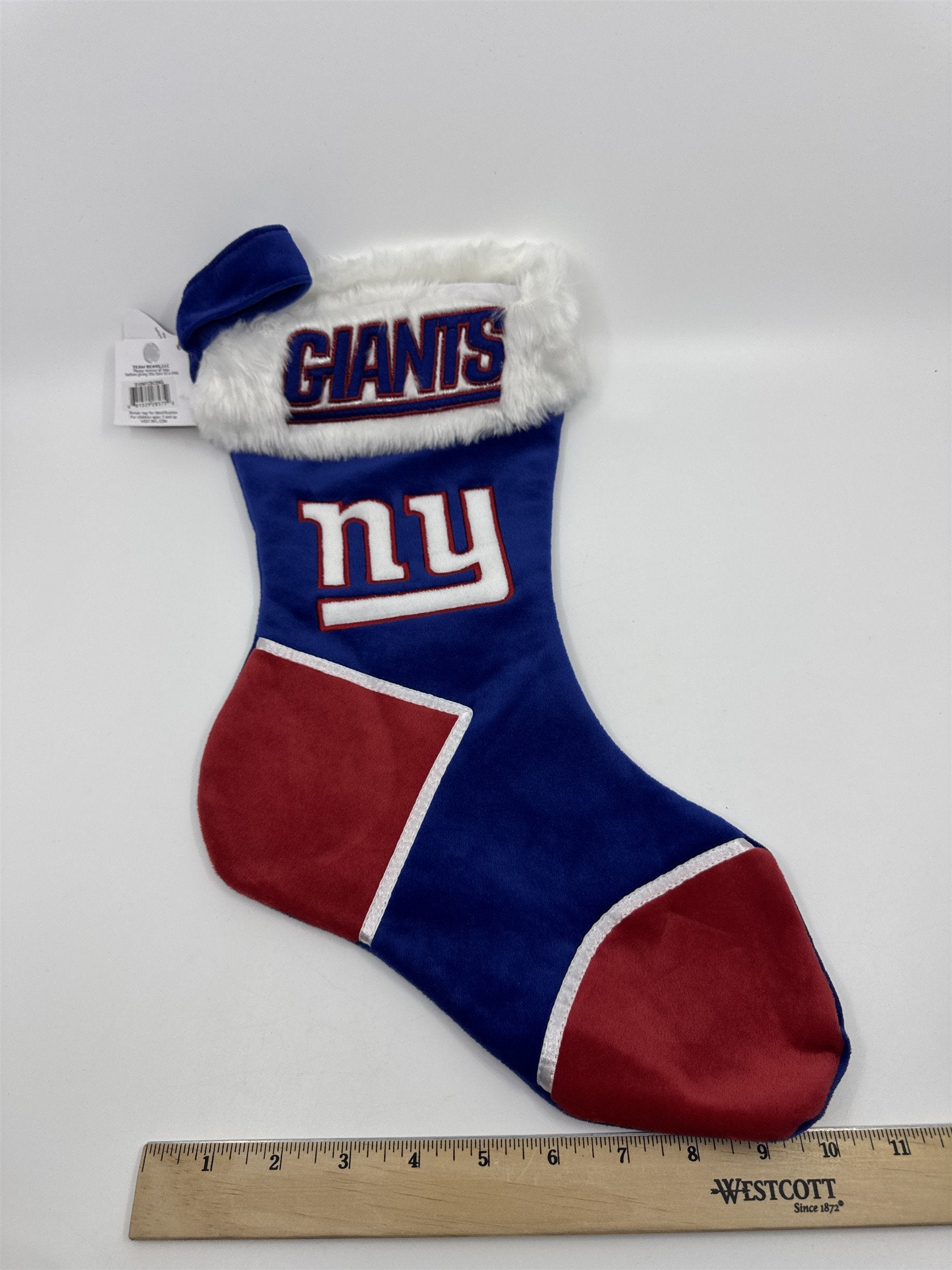 New York Giants NFL Red And Blue Plush Christmas Stocking And Hat Set