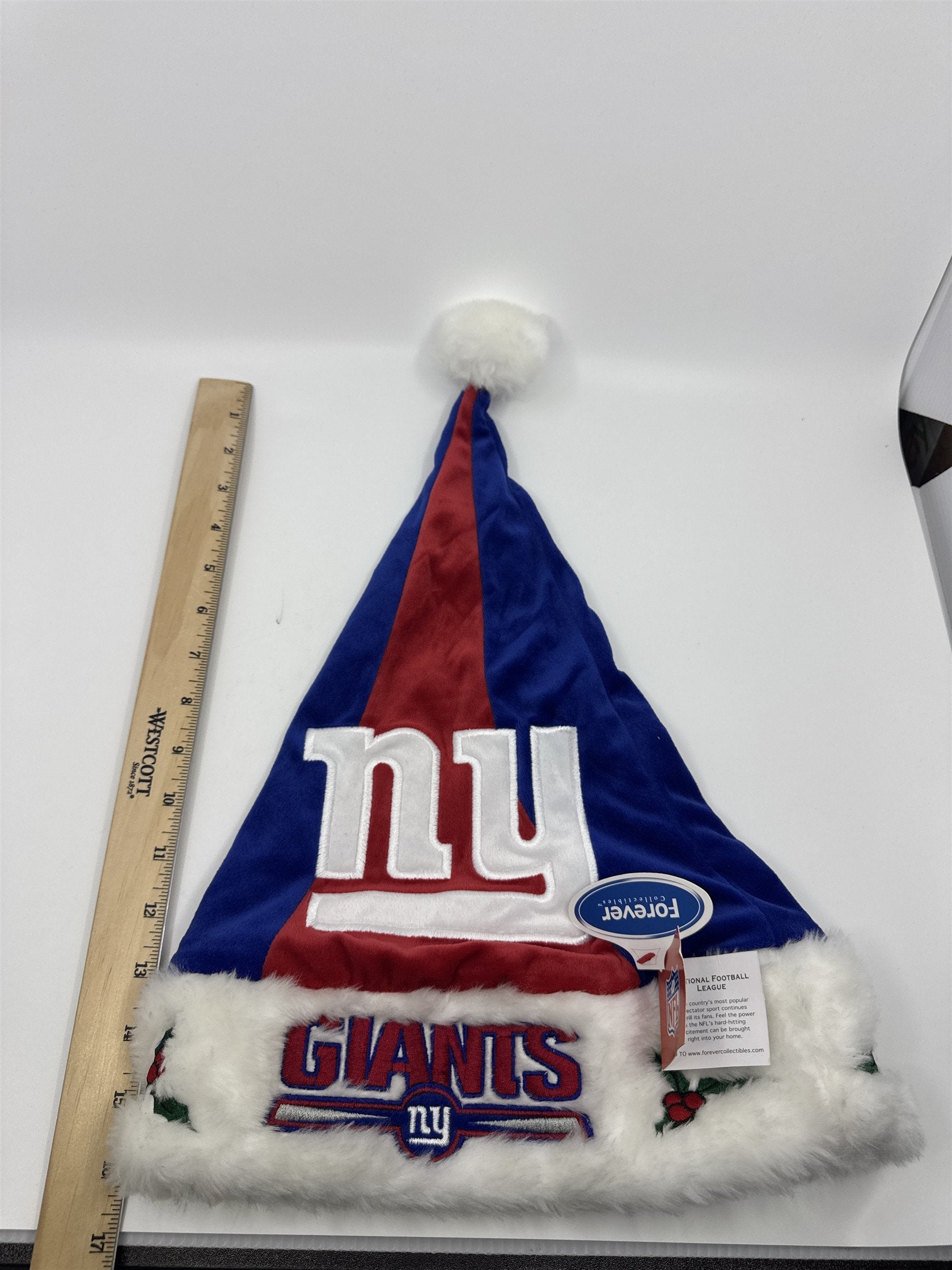 New York Giants NFL Red And Blue Plush Christmas Stocking And Hat Set