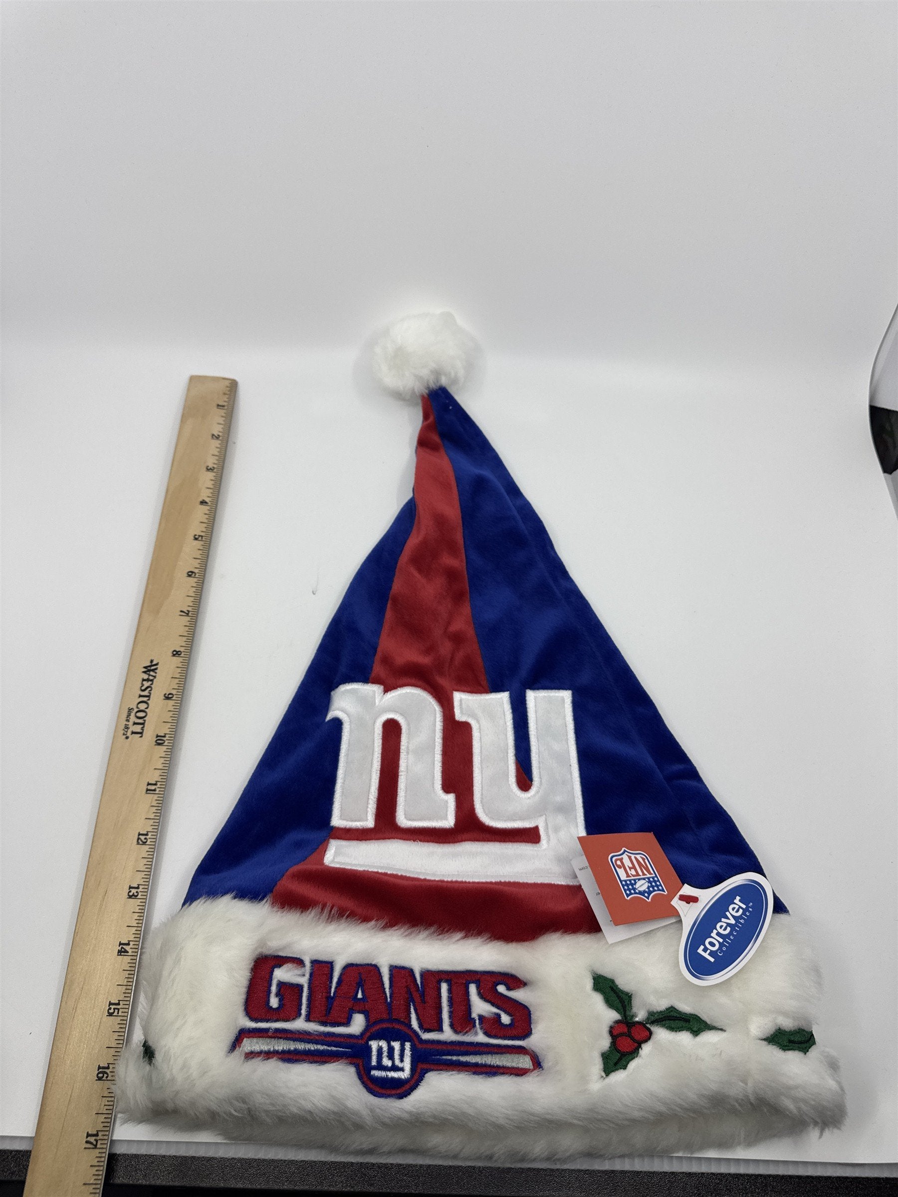 New York Giants NFL Red And Blue Plush Christmas Stocking And Hat Set
