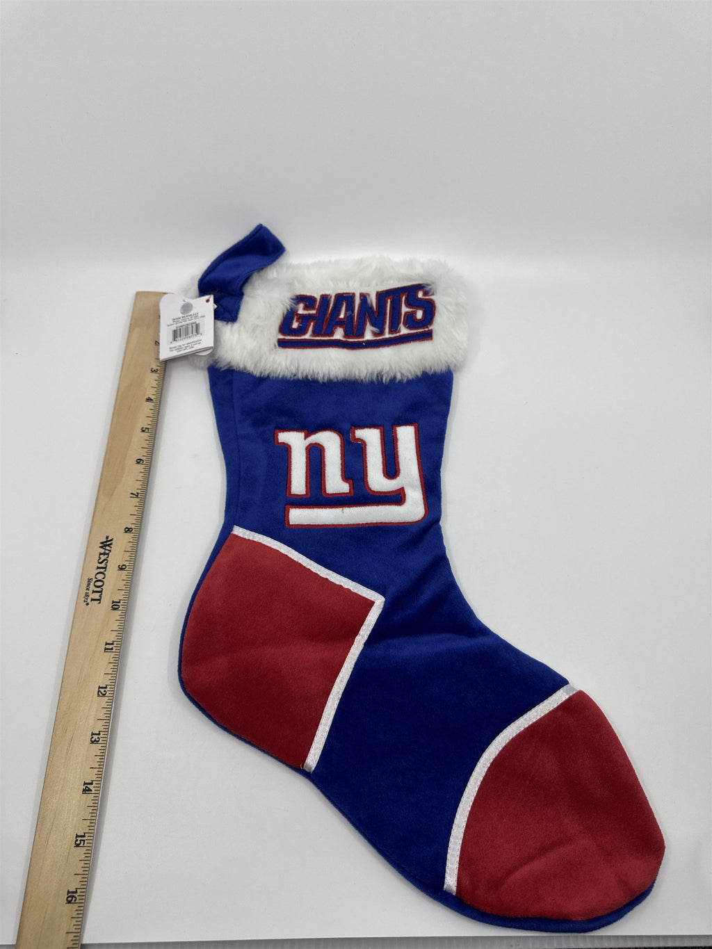 New York Giants NFL Red And Blue Plush Christmas Stocking And Hat Set