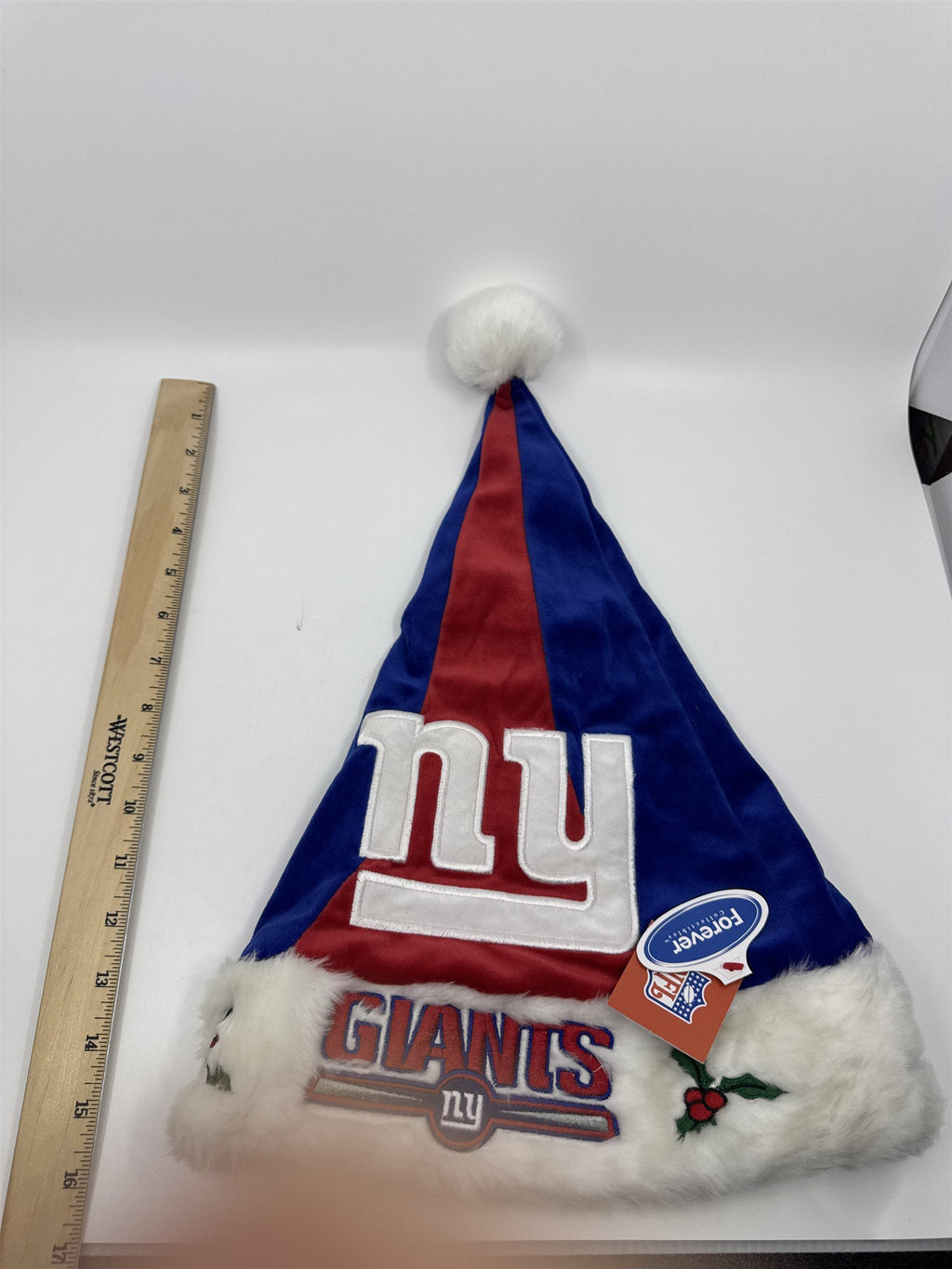 New York Giants NFL Red And Blue Plush Christmas Stocking And Hat Set