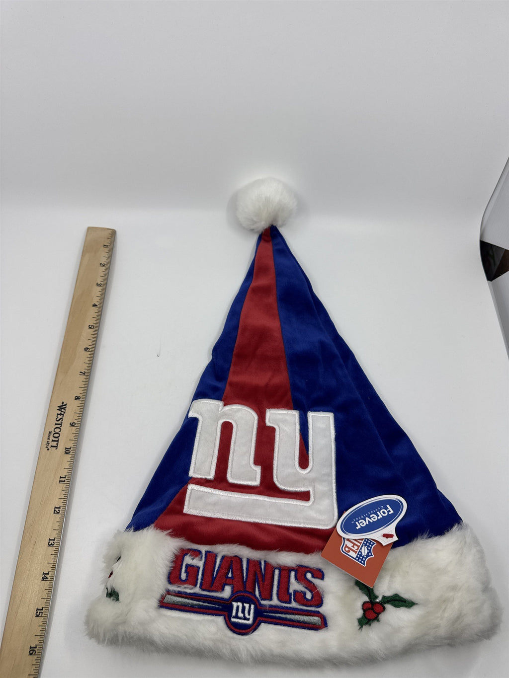 New York Giants NFL Red And Blue Plush Christmas Stocking And Hat Set