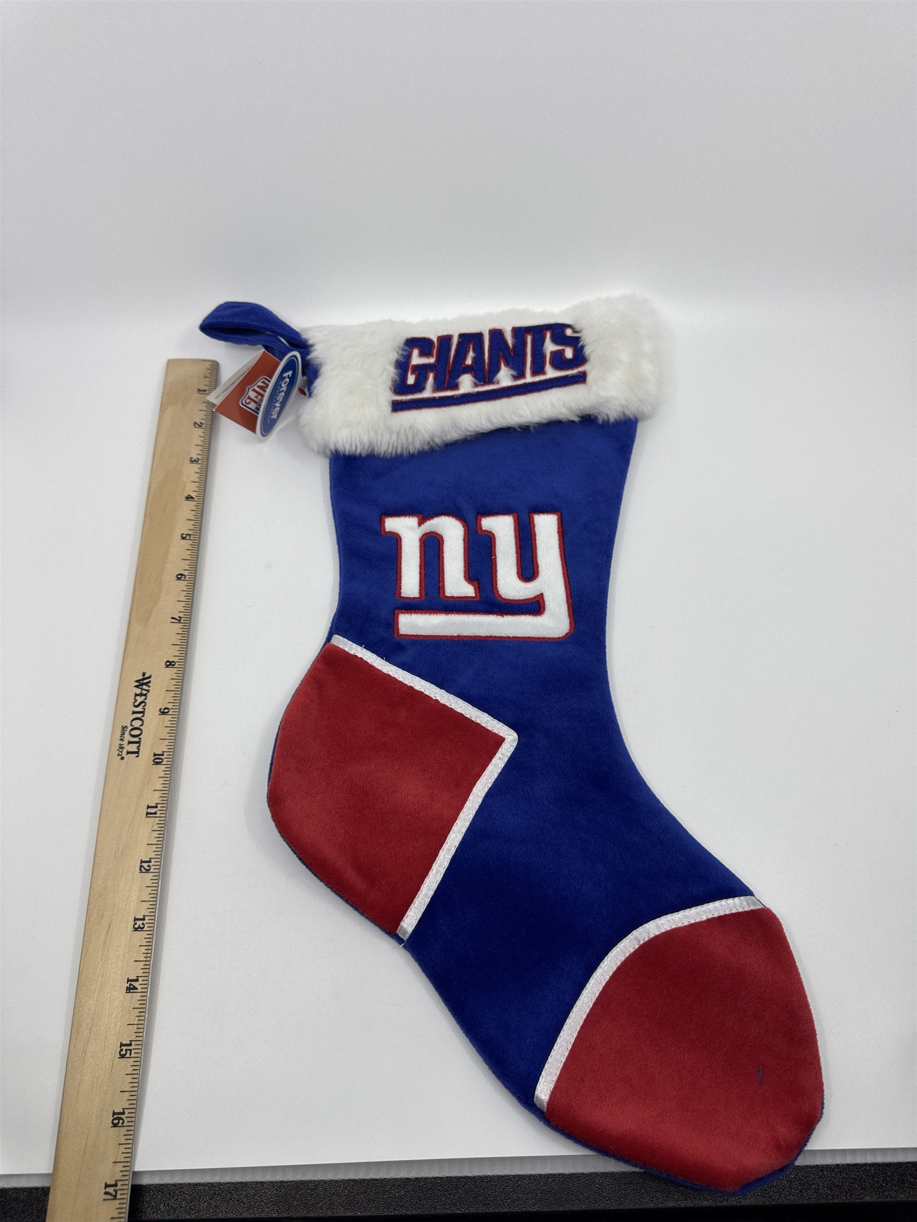 New York Giants NFL Red And Blue Plush Christmas Stocking And Hat Set