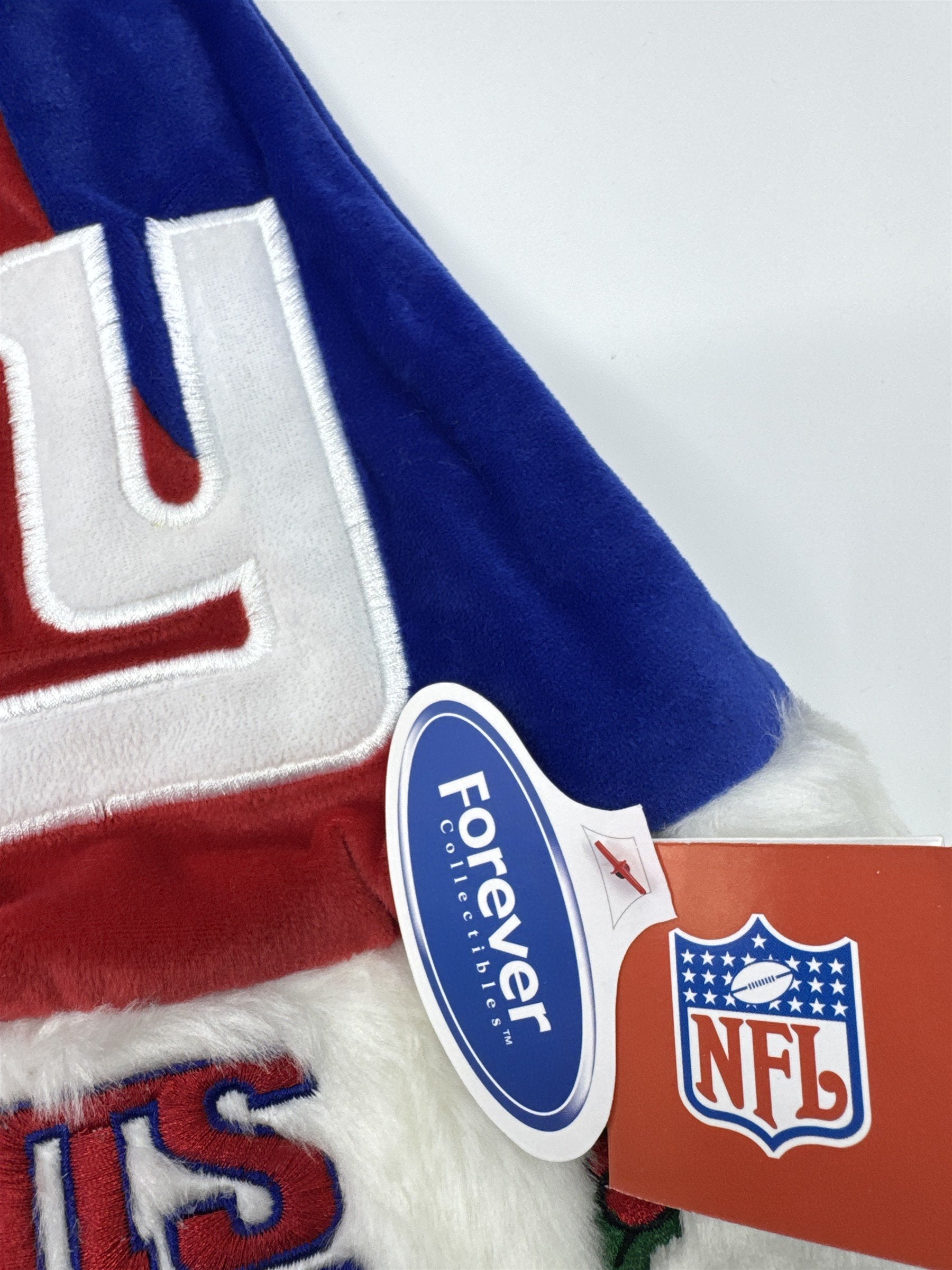 New York Giants NFL Red And Blue Plush Christmas Stocking And Hat Set