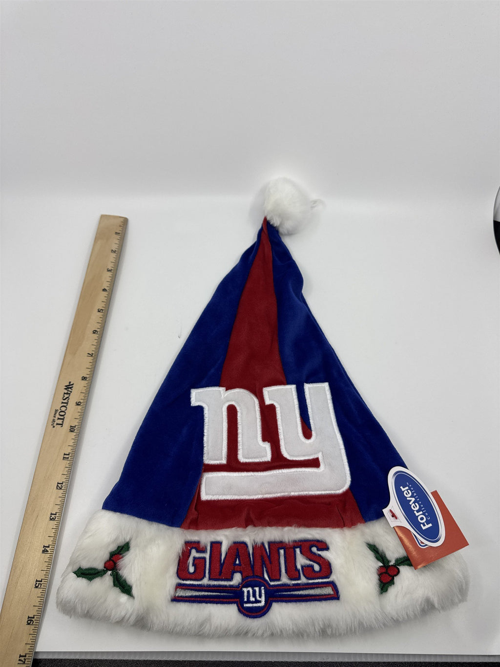 New York Giants NFL Red And Blue Plush Christmas Stocking And Hat Set