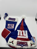 New York Giants NFL Red And Blue Plush Christmas Stocking And Hat Set