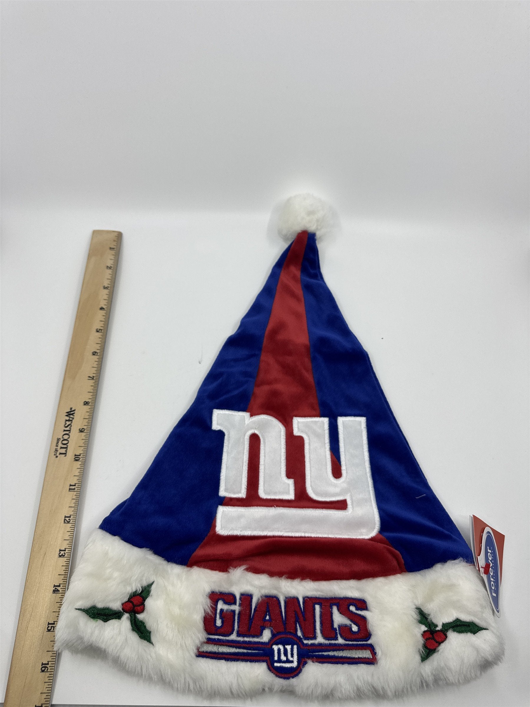 New York Giants NFL Red And Blue Plush Christmas Stocking And Hat Set