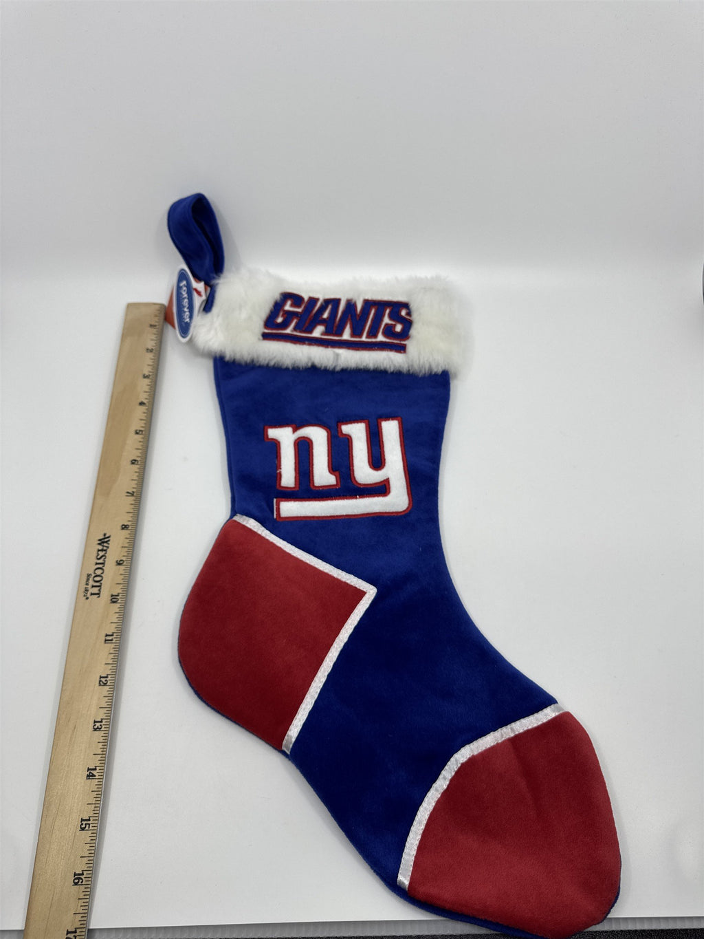 New York Giants NFL Red And Blue Plush Christmas Stocking And Hat Set