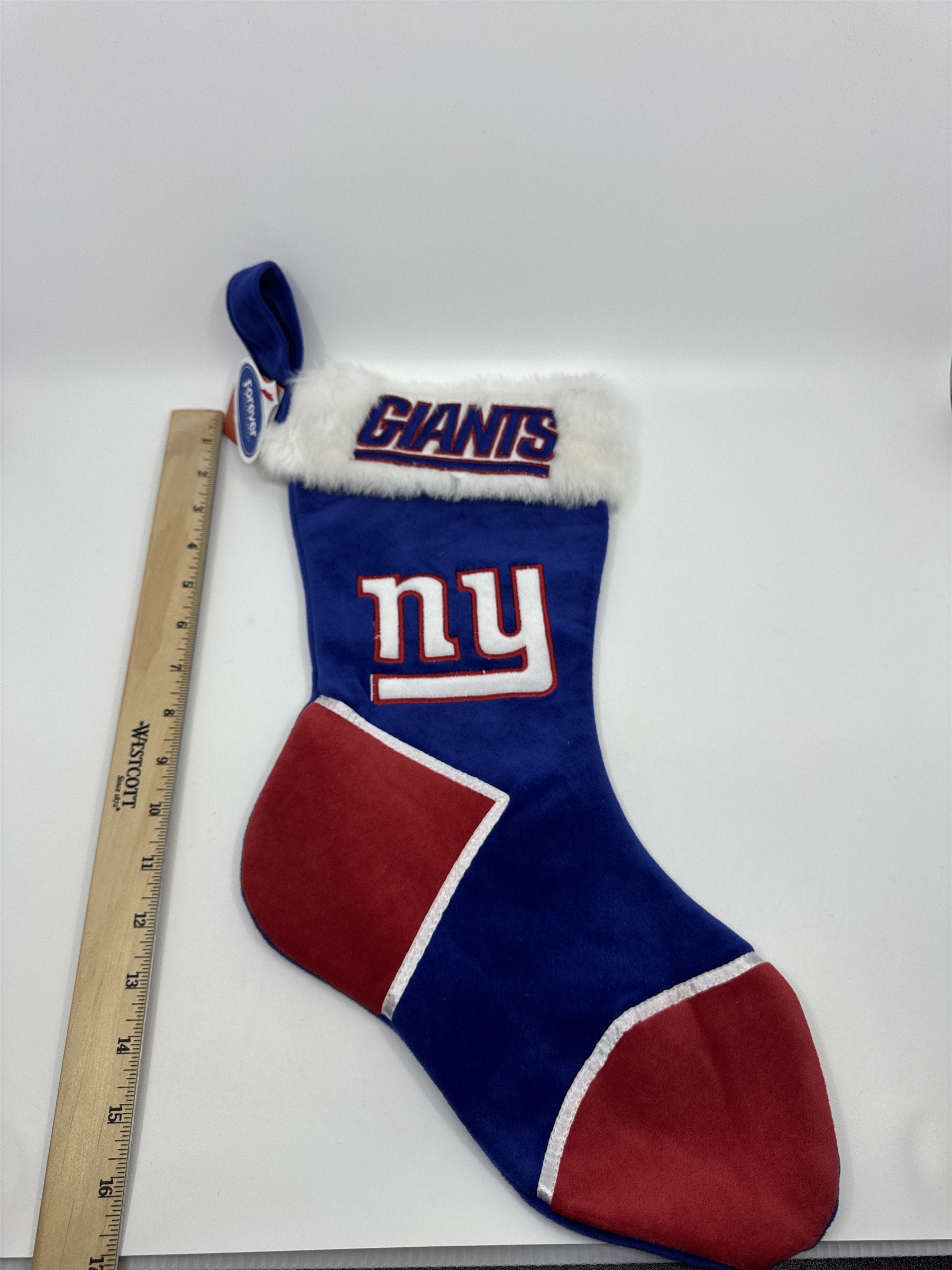 New York Giants NFL Red And Blue Plush Christmas Stocking And Hat Set