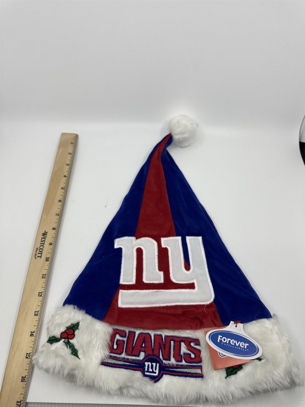New York Giants NFL Red And Blue Plush Christmas Stocking And Hat Set