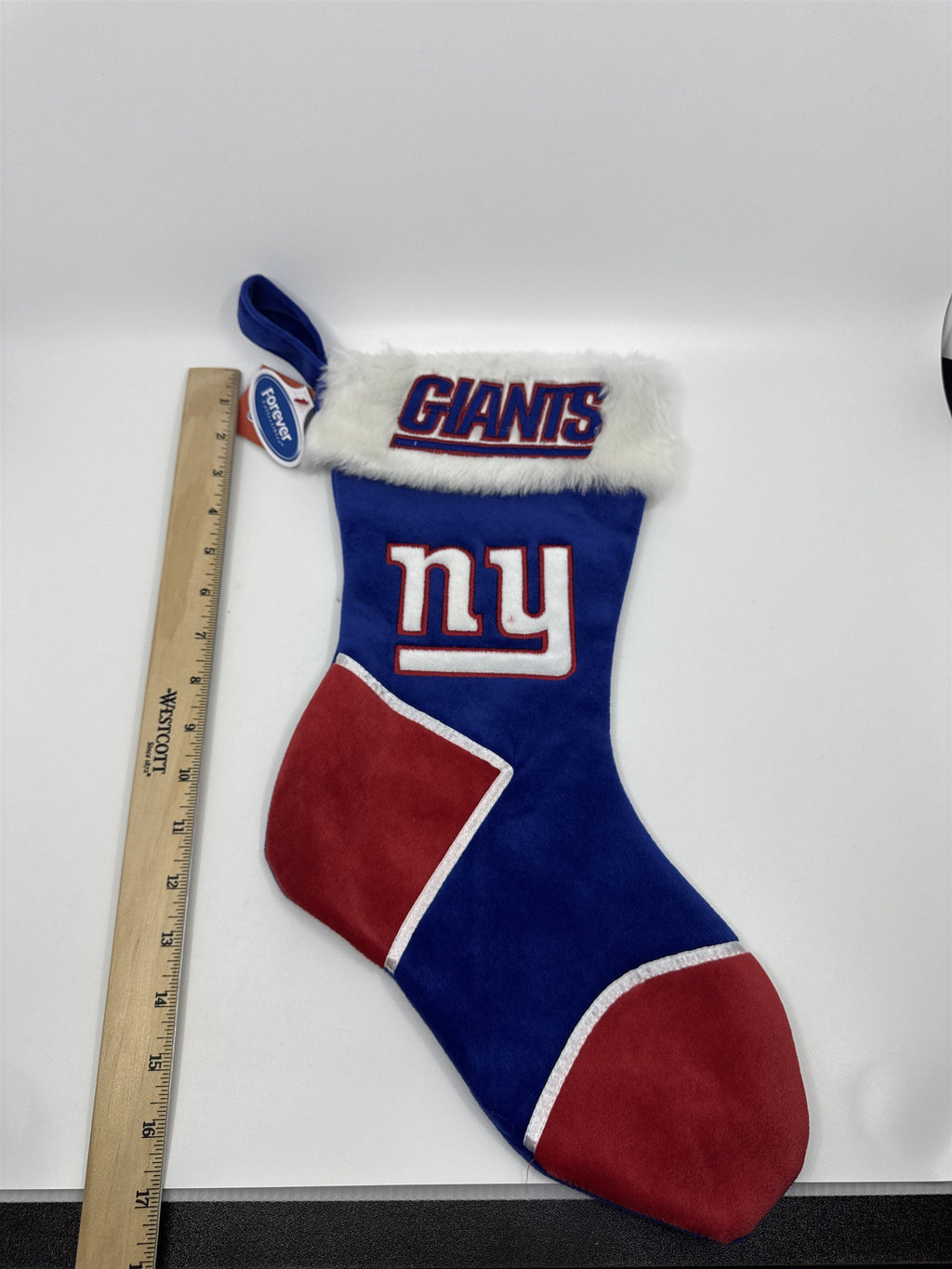 New York Giants NFL Red And Blue Plush Christmas Stocking And Hat Set