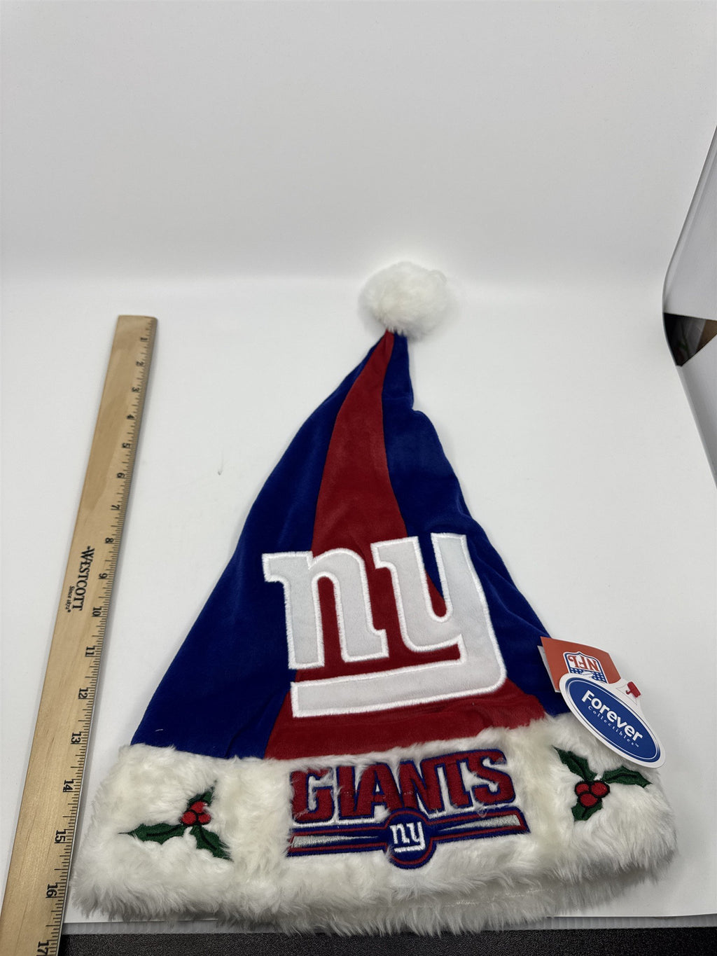 New York Giants NFL Red And Blue Plush Christmas Stocking And Hat Set