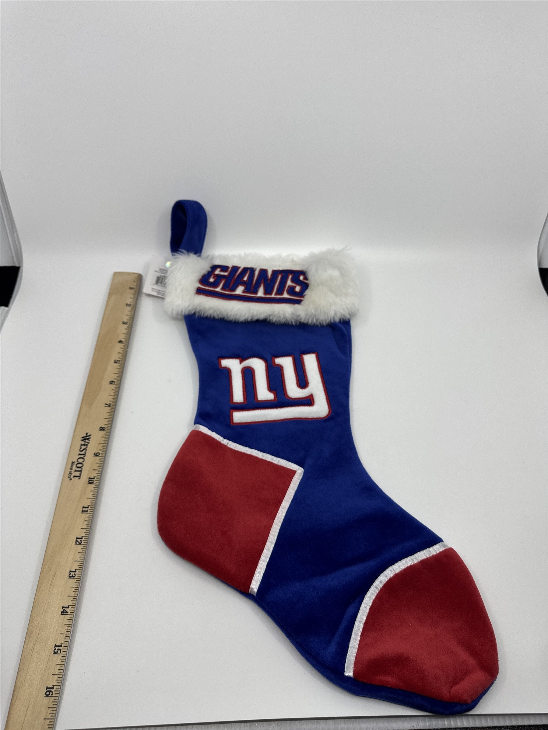 New York Giants NFL Red And Blue Plush Christmas Stocking And Hat Set