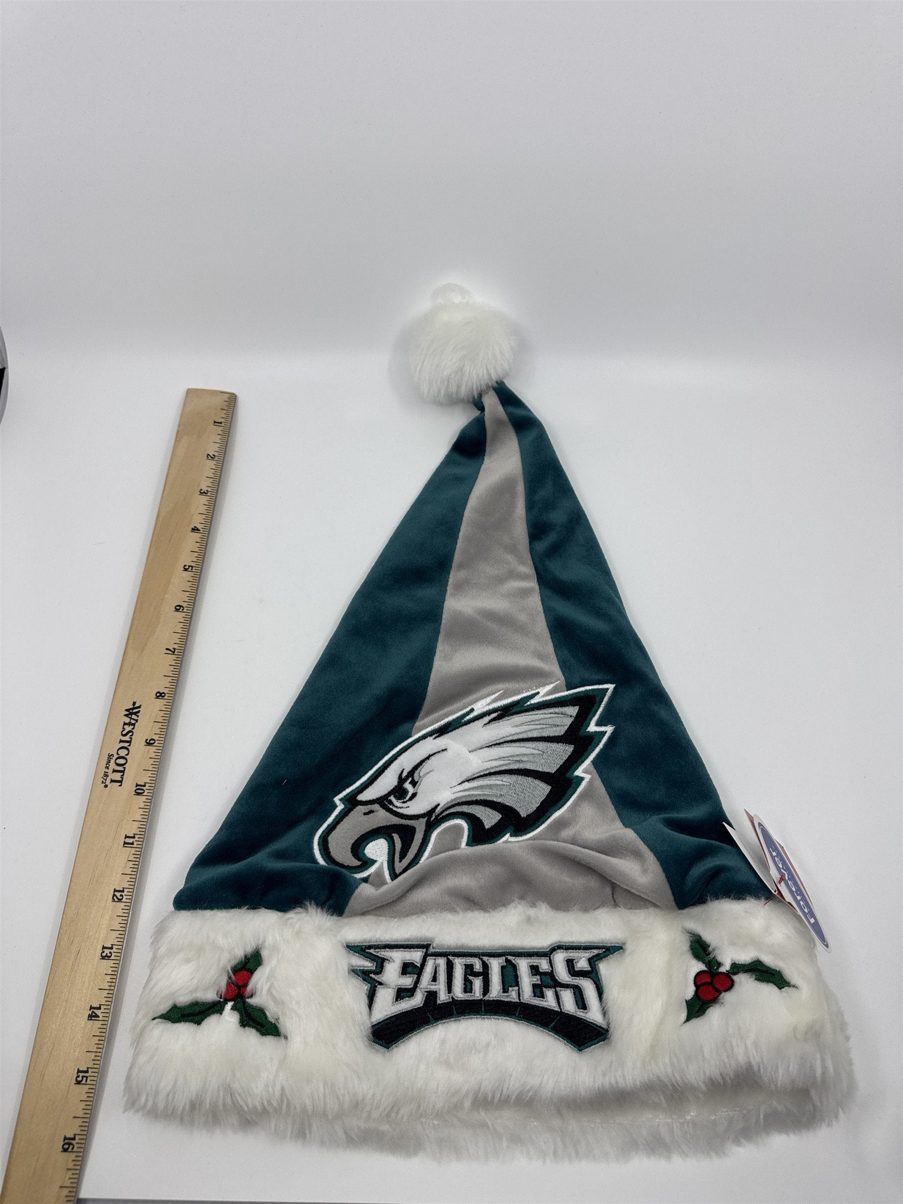 Philadelphia Eagles NFL Green And Grey Plush Christmas Stocking And Hat Set