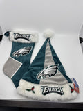 Philadelphia Eagles NFL Green And Grey Plush Christmas Stocking And Hat Set