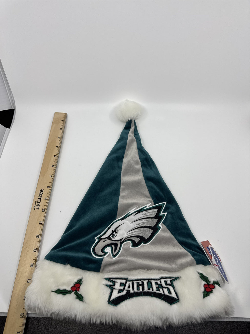 Philadelphia Eagles NFL Green And Grey Plush Christmas Stocking And Hat Set