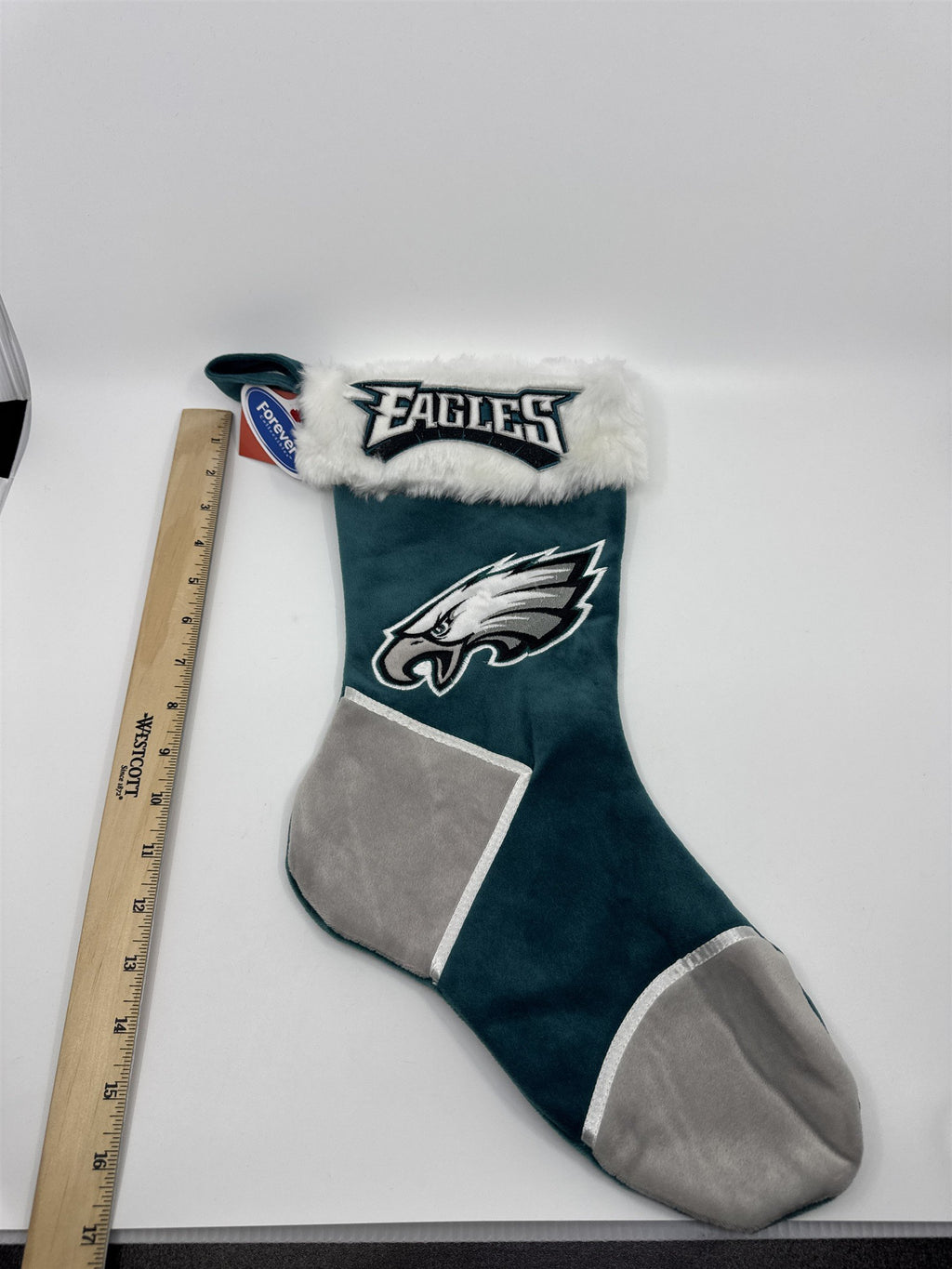 Philadelphia Eagles NFL Green And Grey Plush Christmas Stocking And Hat Set