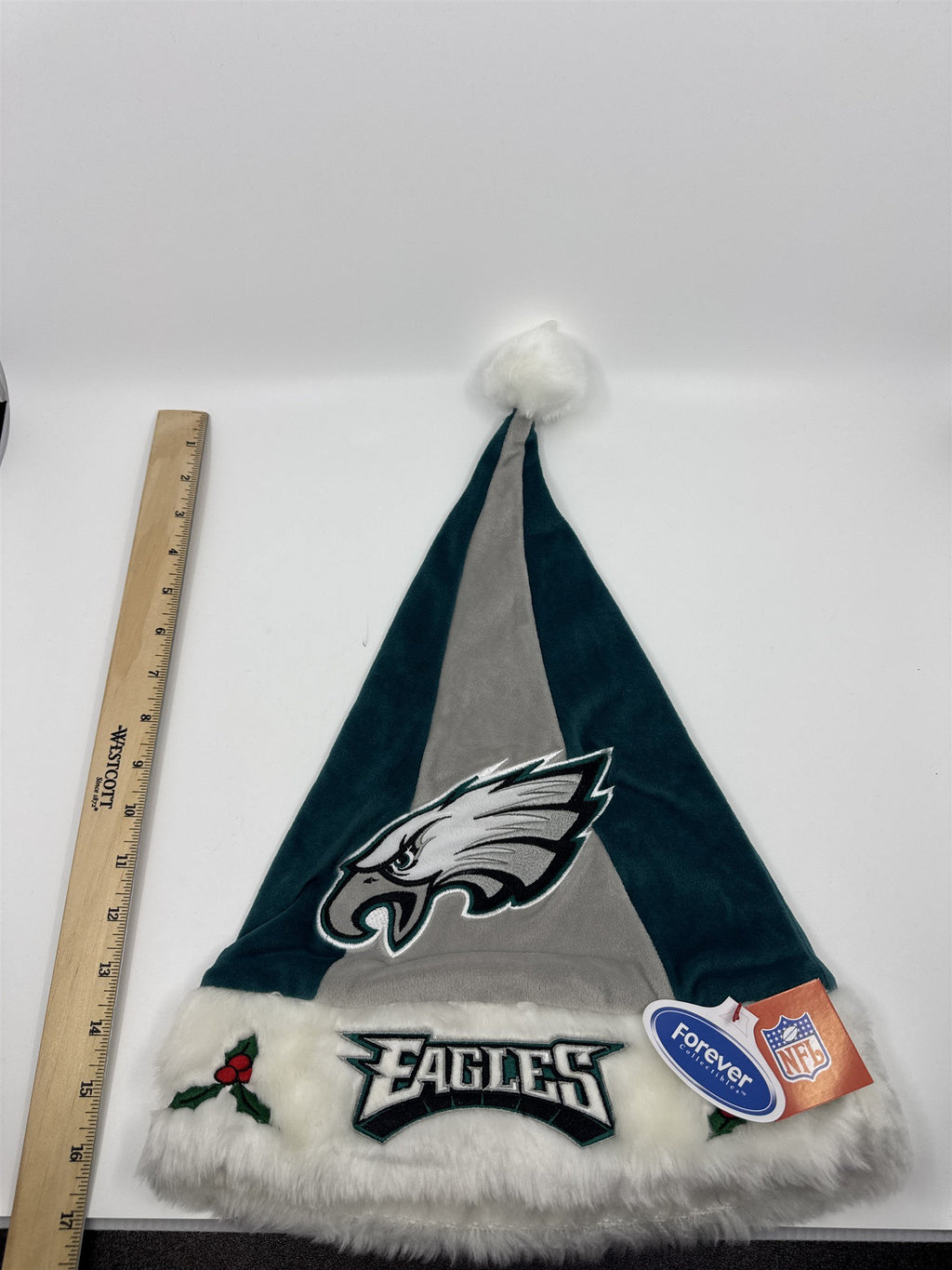 Philadelphia Eagles NFL Green And Grey Plush Christmas Stocking And Hat Set