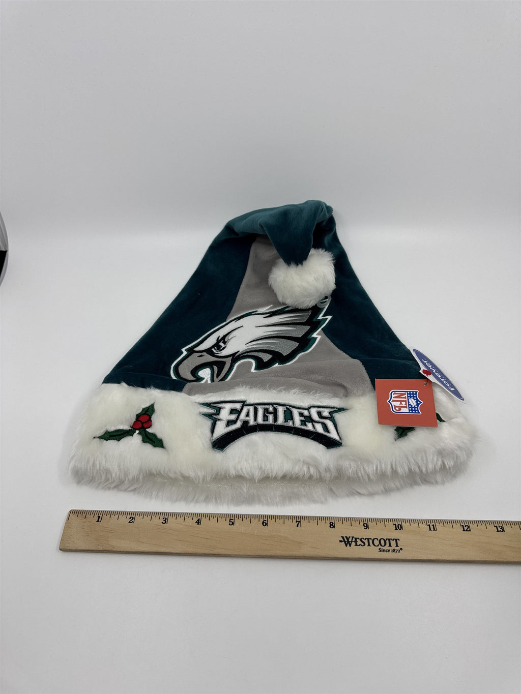 Philadelphia Eagles NFL Green And Grey Plush Christmas Stocking And Hat Set