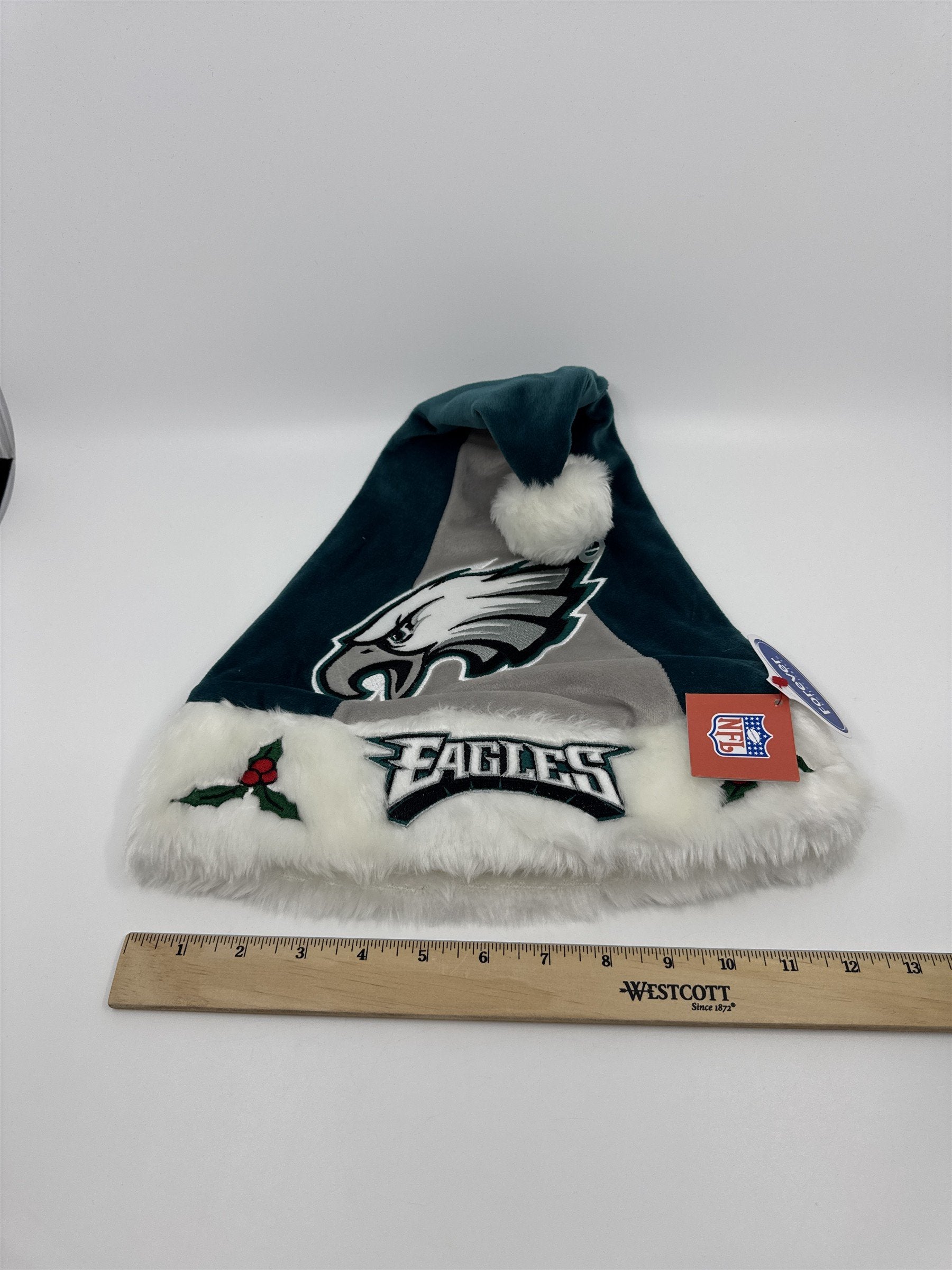 Philadelphia Eagles NFL Green And Grey Plush Christmas Stocking And Hat Set