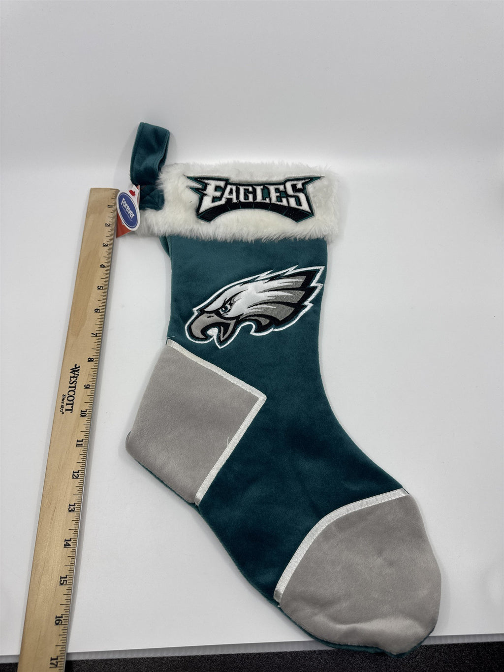 Philadelphia Eagles NFL Green And Grey Plush Christmas Stocking And Hat Set
