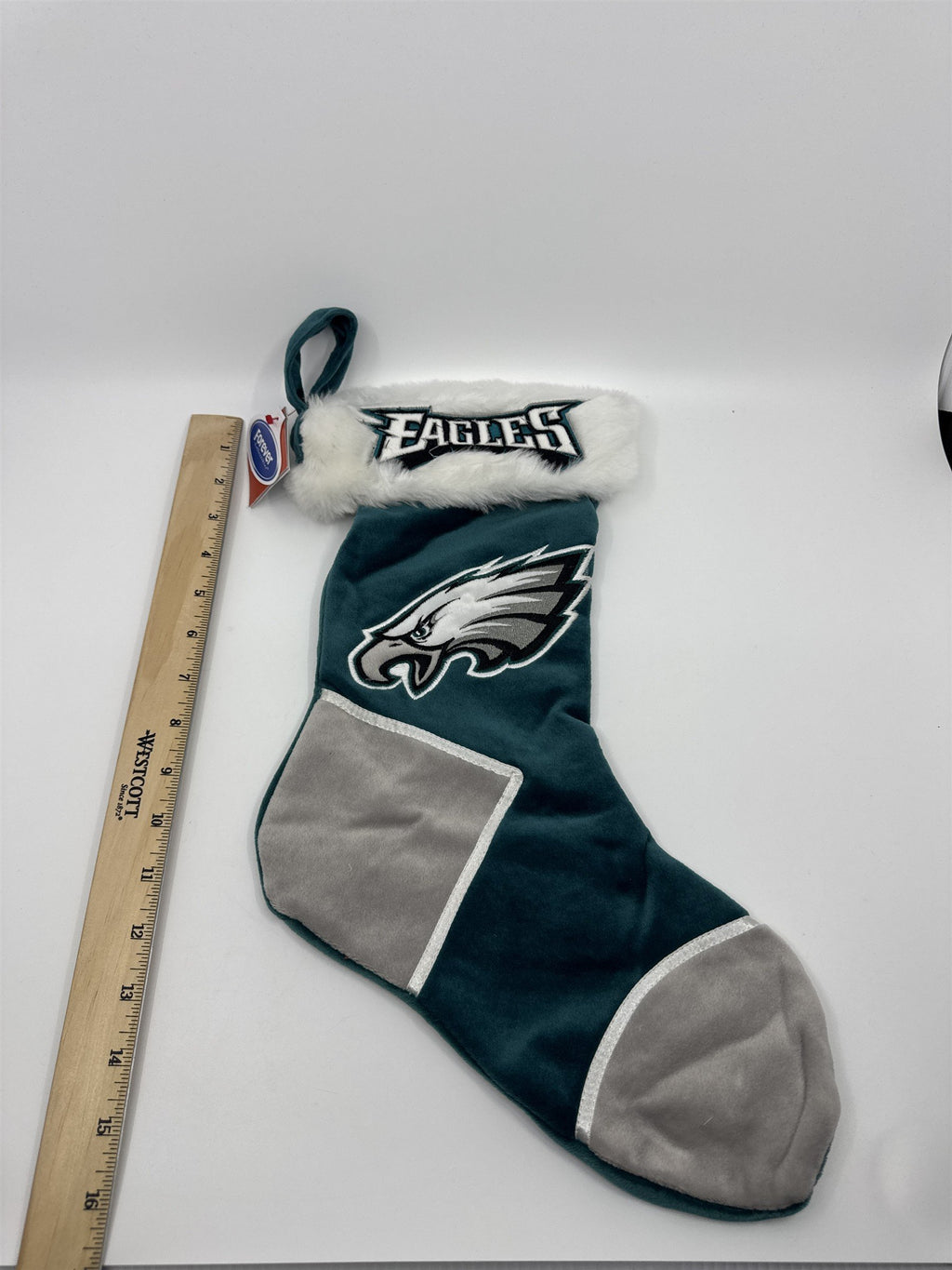 Philadelphia Eagles NFL Green And Grey Plush Christmas Stocking And Hat Set