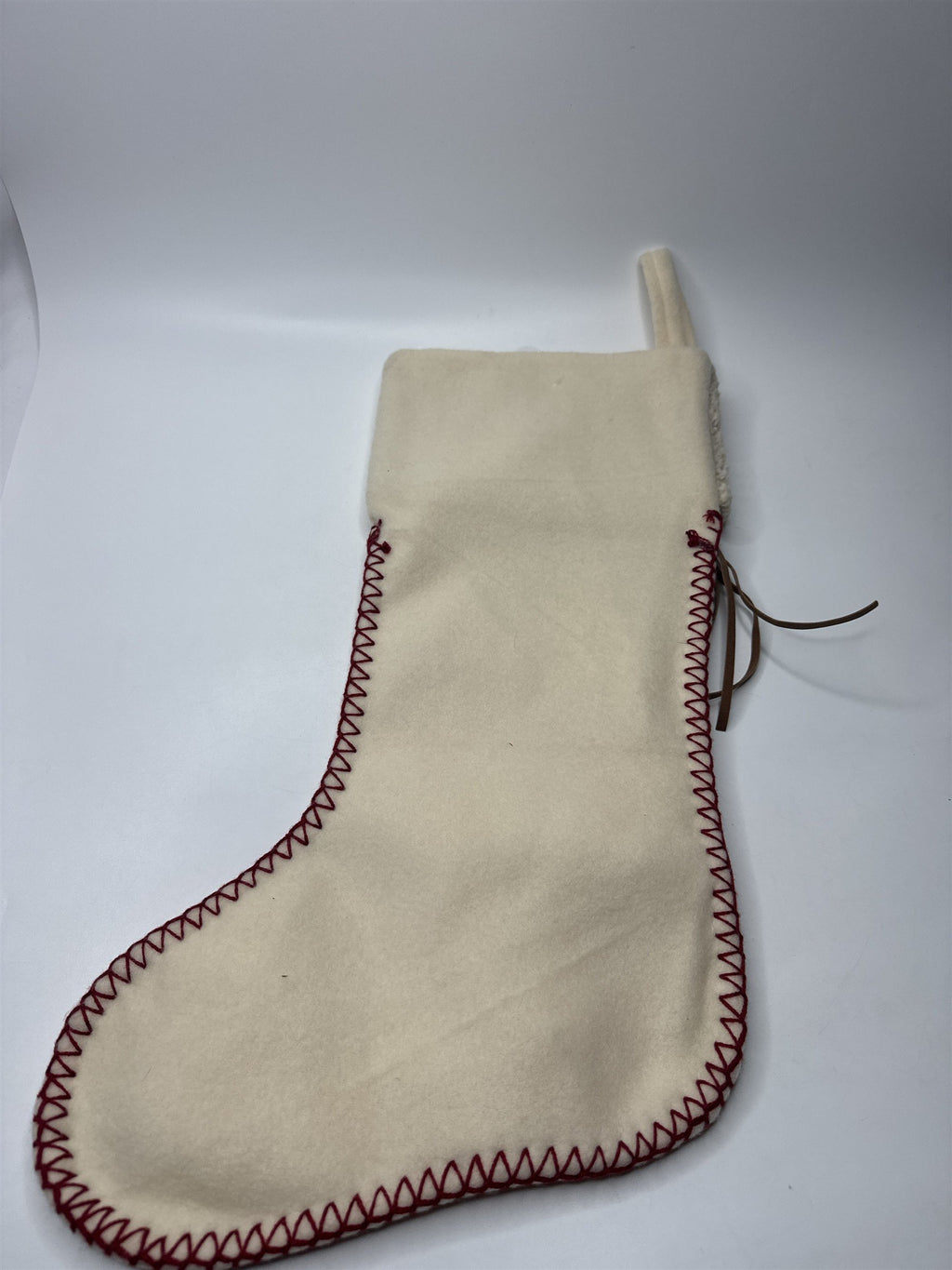 Vintage Southwestern Style Design Christmas Stocking Leather Metal Adornments