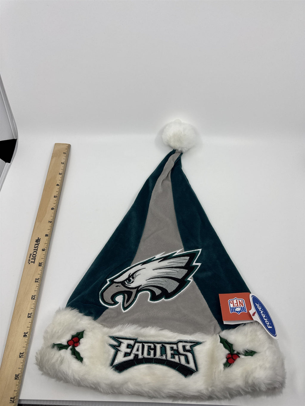 Philadelphia Eagles NFL Green And Grey Plush Christmas Stocking And Hat Set