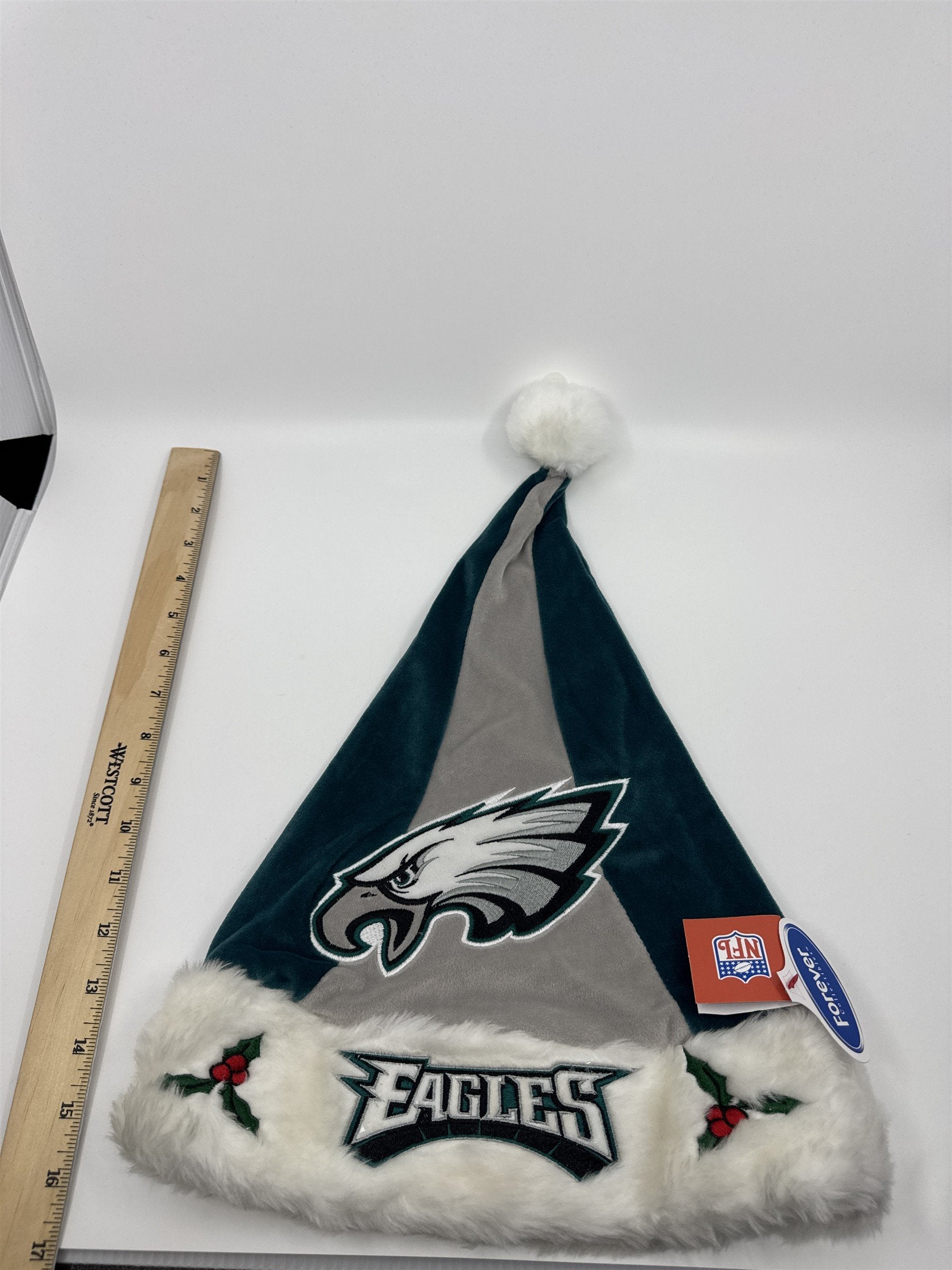 Philadelphia Eagles NFL Green And Grey Plush Christmas Stocking And Hat Set