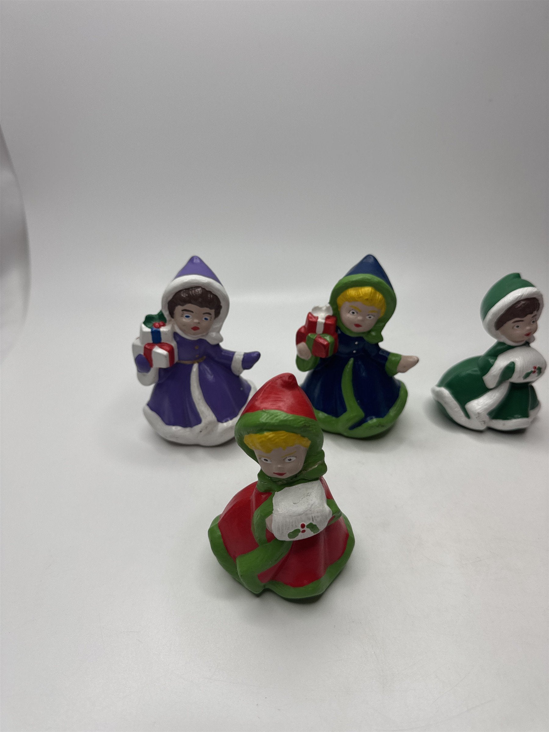 Set of 6 Vintage Hand Painted Christmas Caroler Figurines Set Holiday Decor