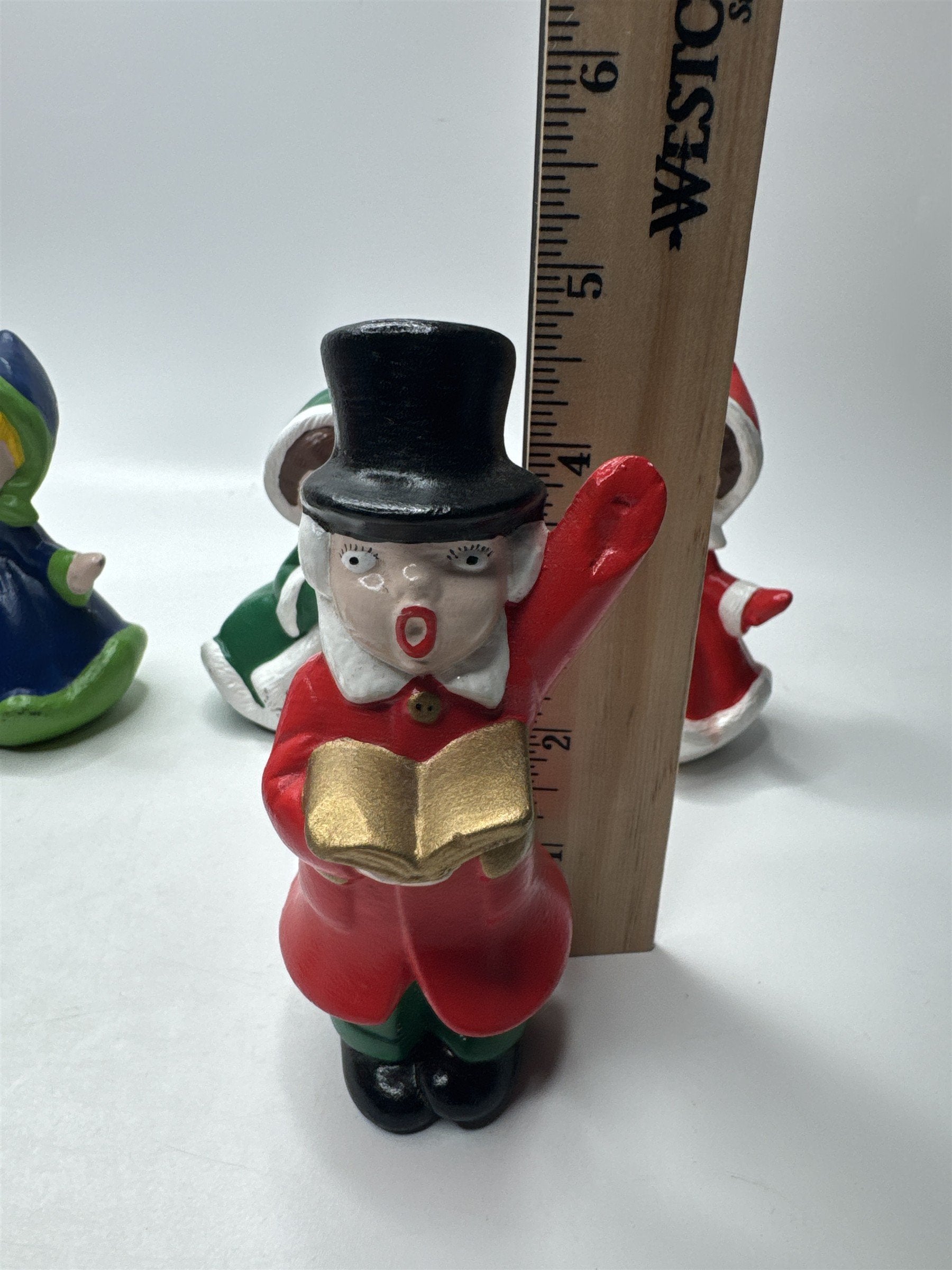 Set of 6 Vintage Hand Painted Christmas Caroler Figurines Set Holiday Decor