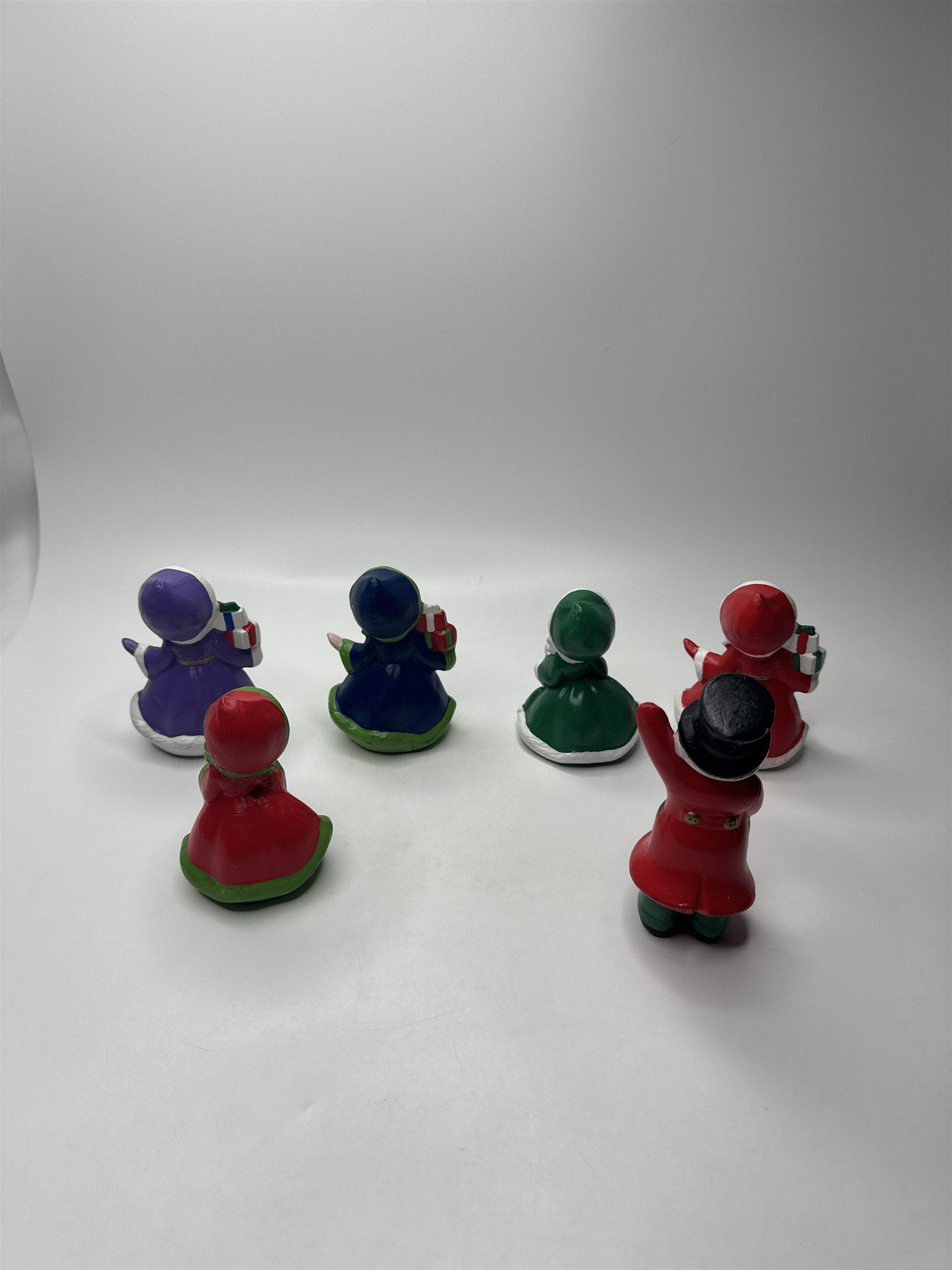 Set of 6 Vintage Hand Painted Christmas Caroler Figurines Set Holiday Decor