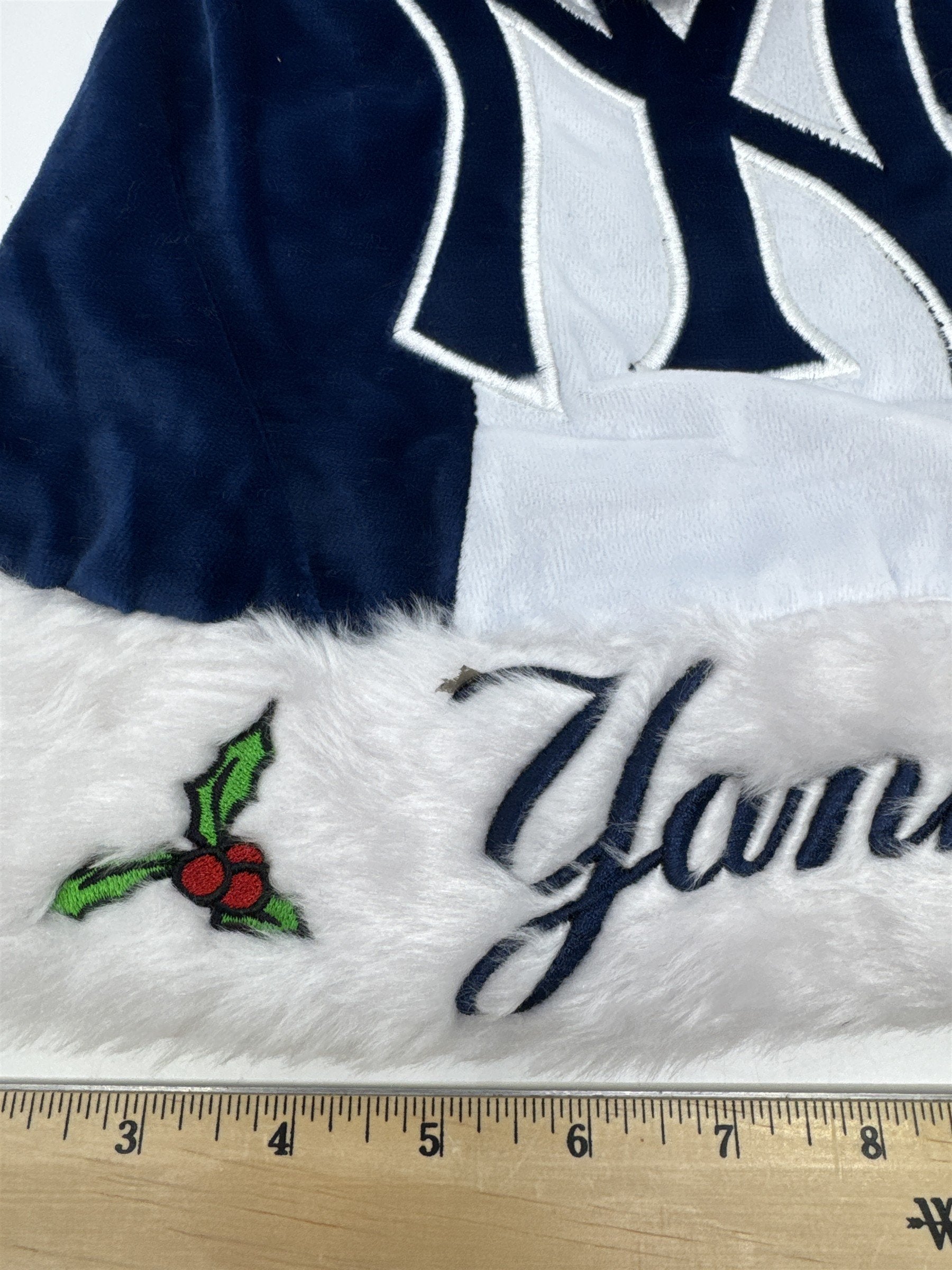 New York Yankees MLB Blue And Grey Plush Christmas Stocking And Hat Set