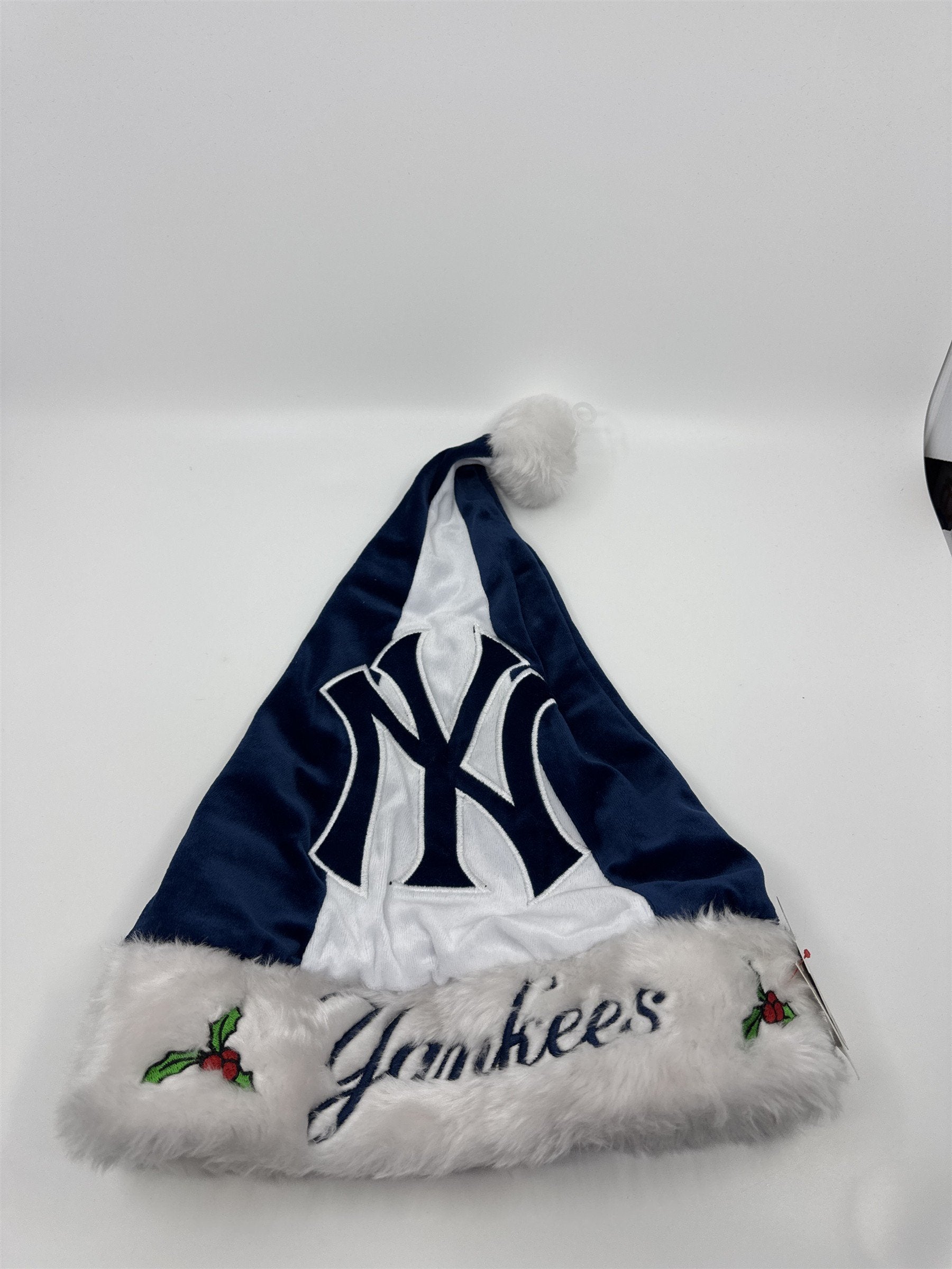New York Yankees MLB Blue And Grey Plush Christmas Stocking And Hat Set