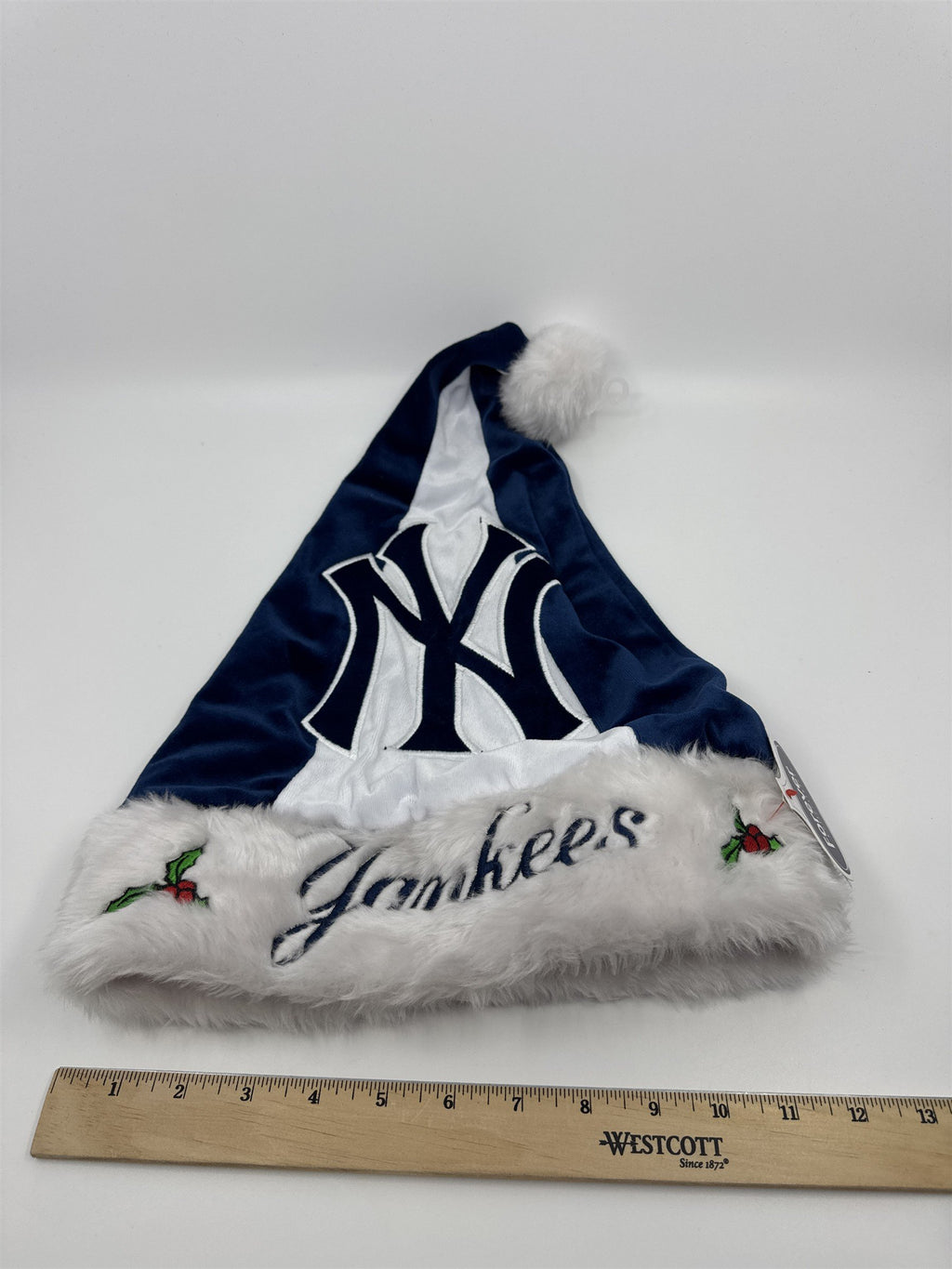 New York Yankees MLB Blue And Grey Plush Christmas Stocking And Hat Set