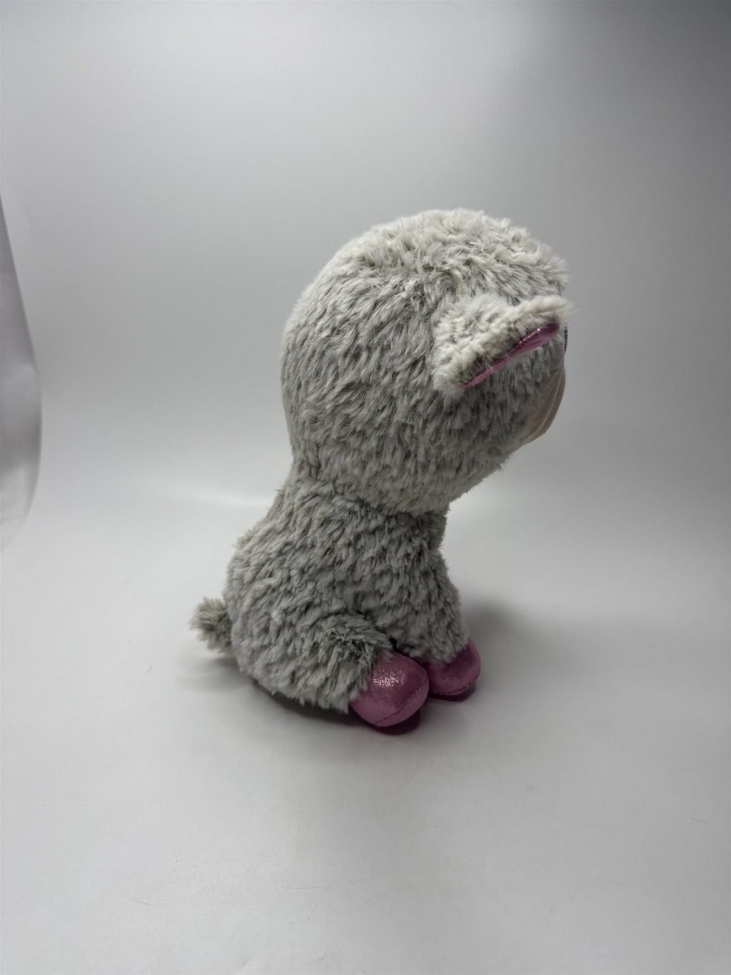 Ty Dixie the Lamb Beanie Boos 9" Sheep Gray Pink Glitter Eyes