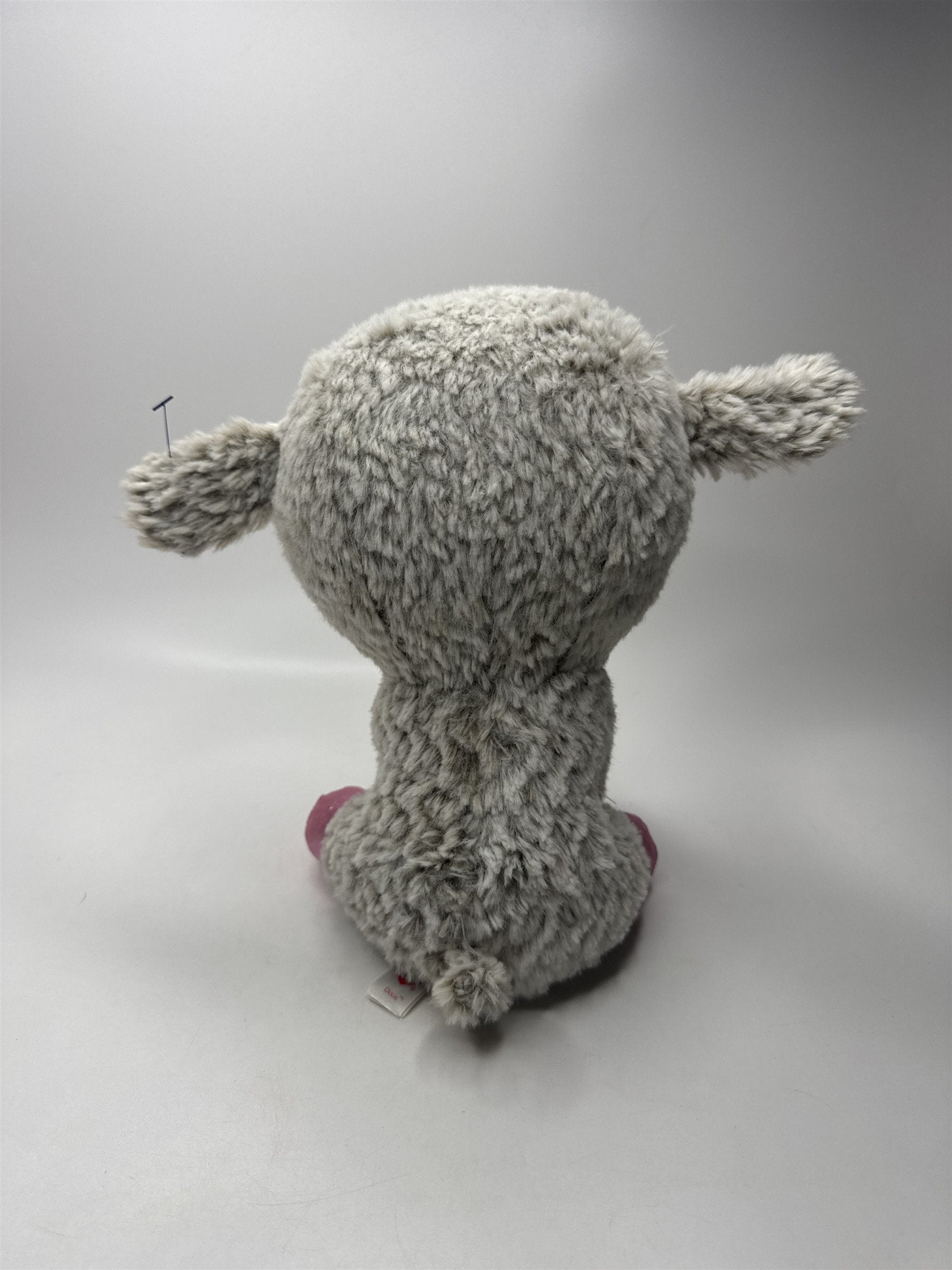 Ty Dixie the Lamb Beanie Boos 9" Sheep Gray Pink Glitter Eyes
