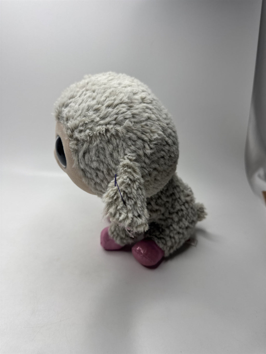 Ty Dixie the Lamb Beanie Boos 9" Sheep Gray Pink Glitter Eyes