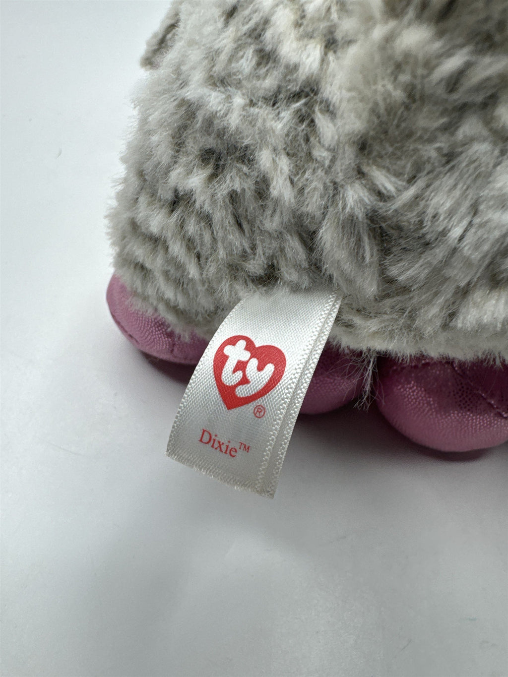 Ty Dixie the Lamb Beanie Boos 9" Sheep Gray Pink Glitter Eyes