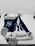 New York Yankees MLB Blue And Grey Plush Christmas Stocking And Hat Set
