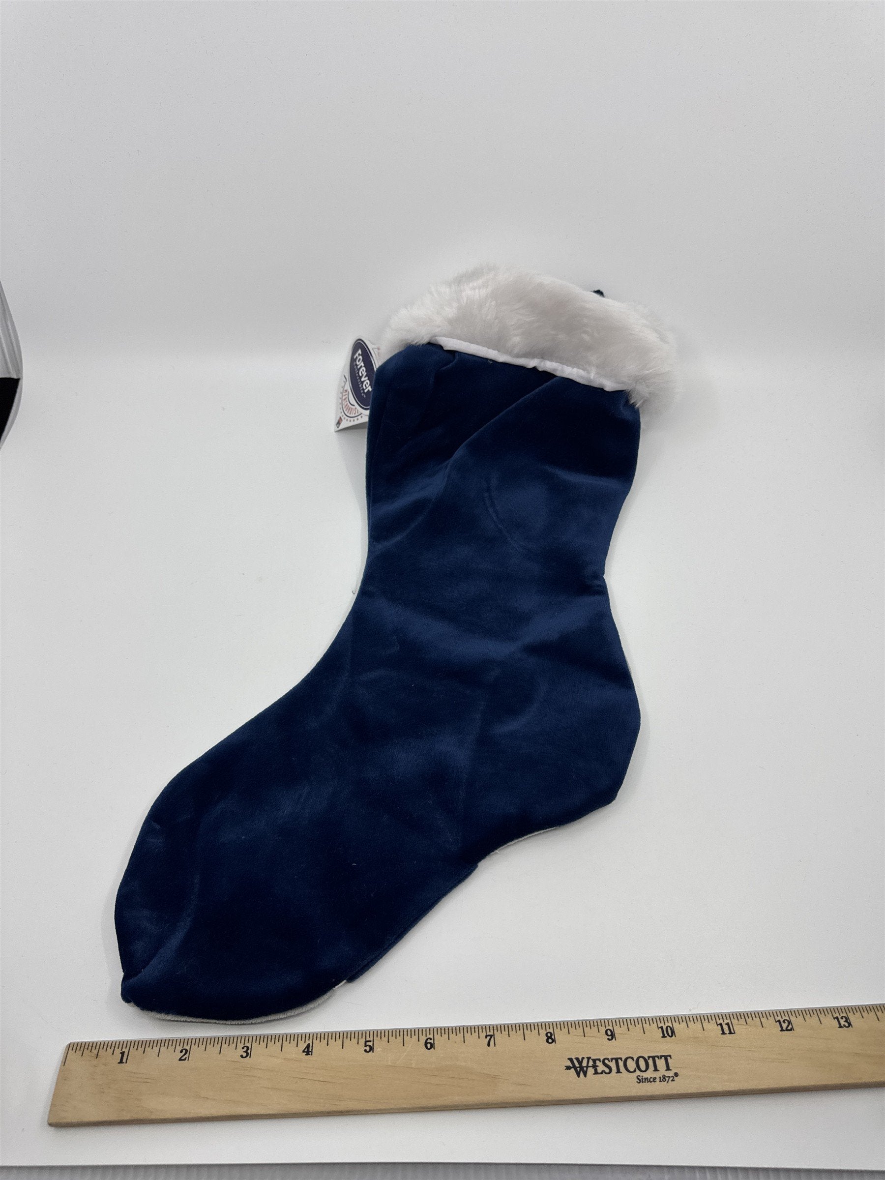 New York Yankees MLB Blue And Grey Plush Christmas Stocking And Hat Set