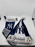 New York Yankees MLB Blue And Grey Plush Christmas Stocking And Hat Set