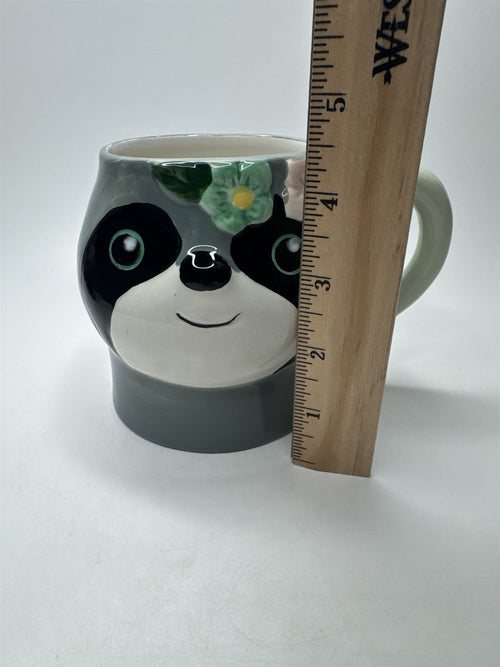 Cute Sloth Mug with Floral Adornment Big Eyes Sloth Mug by Boston Warehouse 18oz
